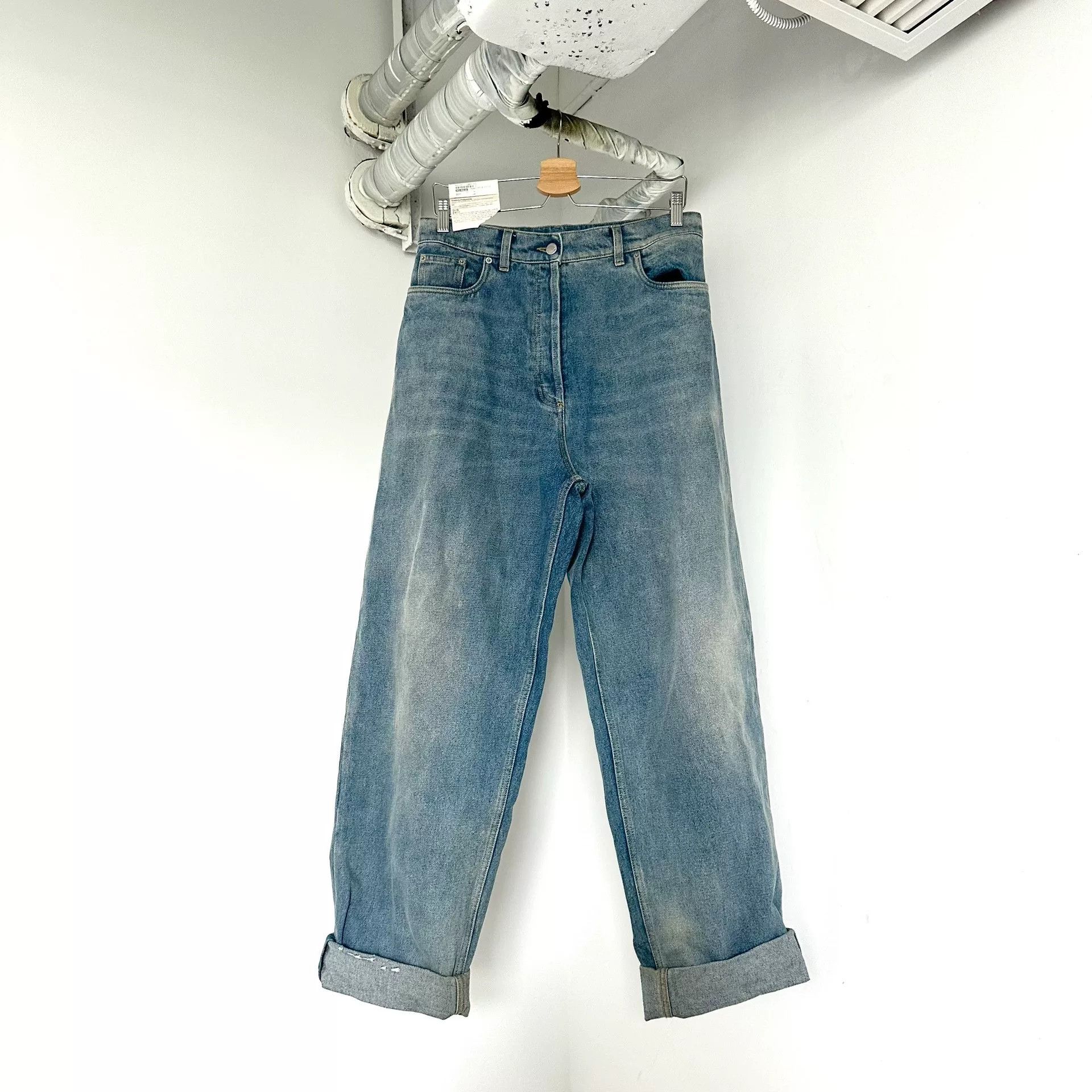 Prada Prada Blue Triangle Logo Washed Jeans Size US 30 / EU 46 - 1 Thumbnail