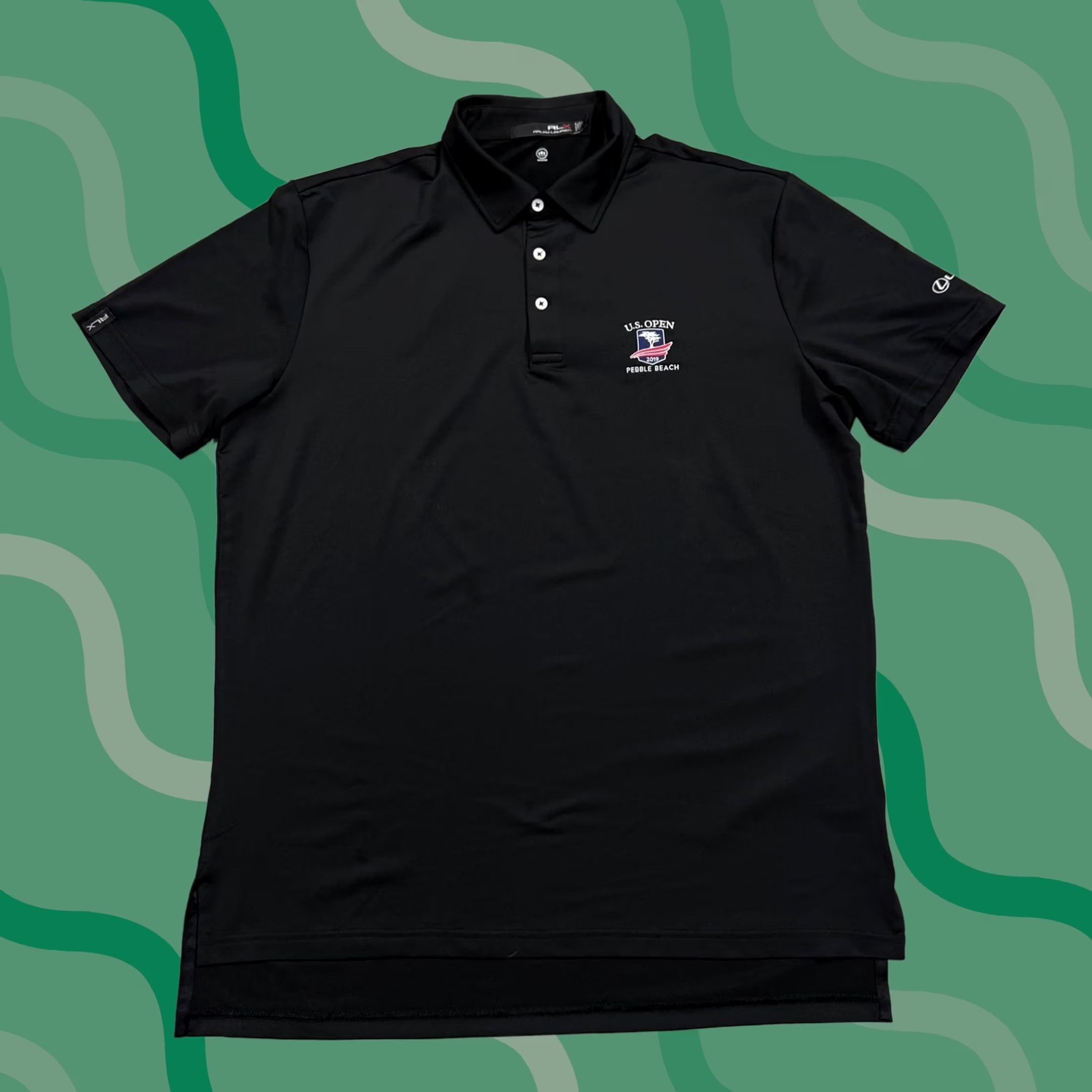 Ralph Lauren Ralph Lauren RLX Polo Shirt Mens L Black Golf U.S. Open Pebble Beach 2019 Embroidered Logo Moisture Wicking Short Sleeve Collared Vintage: No Size US L / EU 52-54 / 3 - 1 Thumbnail