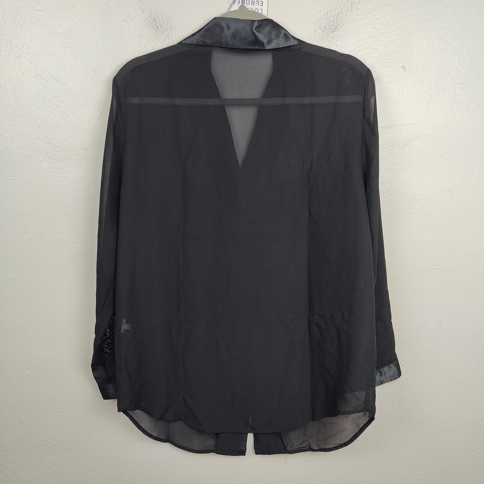 Other Local European Sheer Mesh Top Womens Black Button Up Size XS / US 0-2 / IT 36-38 - 3 Thumbnail
