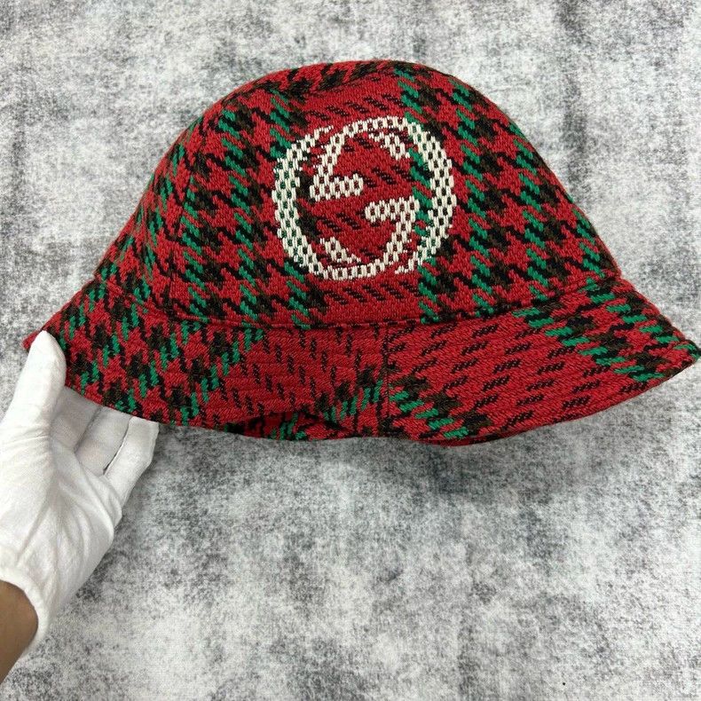 Gucci Gucci Wool knitting double G New Year's color-matched chec Size ONE SIZE - 2 Thumbnail