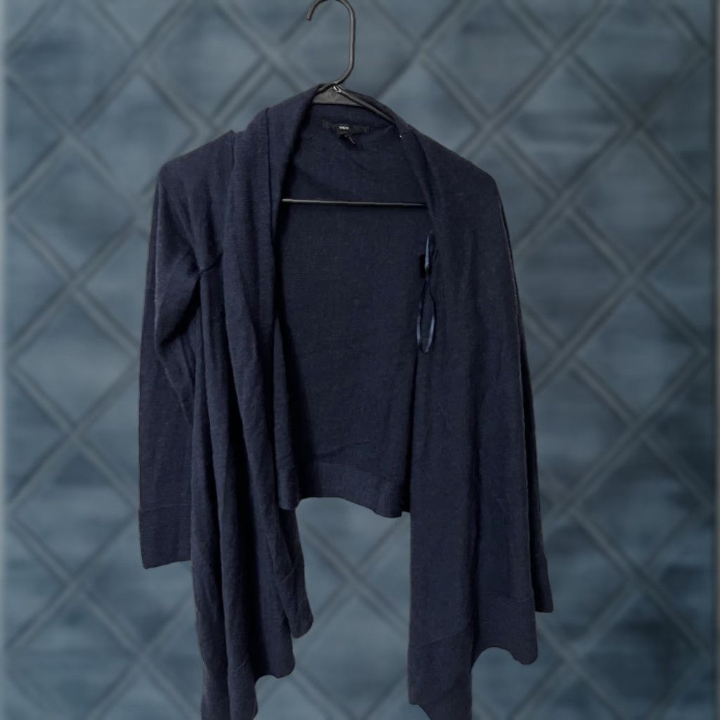 H&M VINTAGE H&M Womens Cardigan Sweater Open Front Knit Chunky Knit Long Sleeve Collared Casual Fall Winter XS/S Blue Women Size XS / US 0-2 / IT 36-38 - 1 Thumbnail