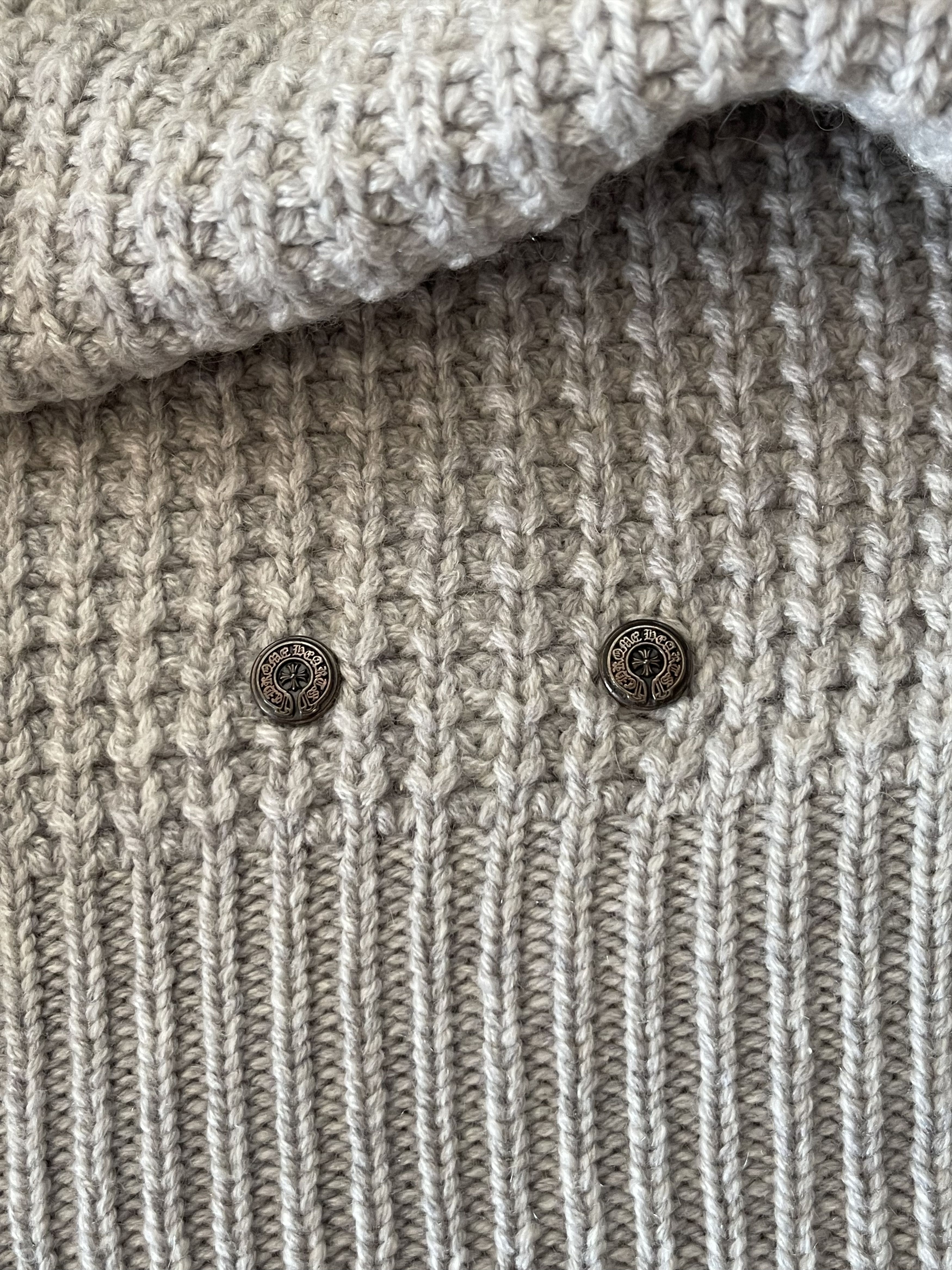 Chrome Hearts Chrome Hearts Hit + Run Grey Waffle Cashmere Sweater Size US S / EU 44-46 / 1 - 5 Thumbnail