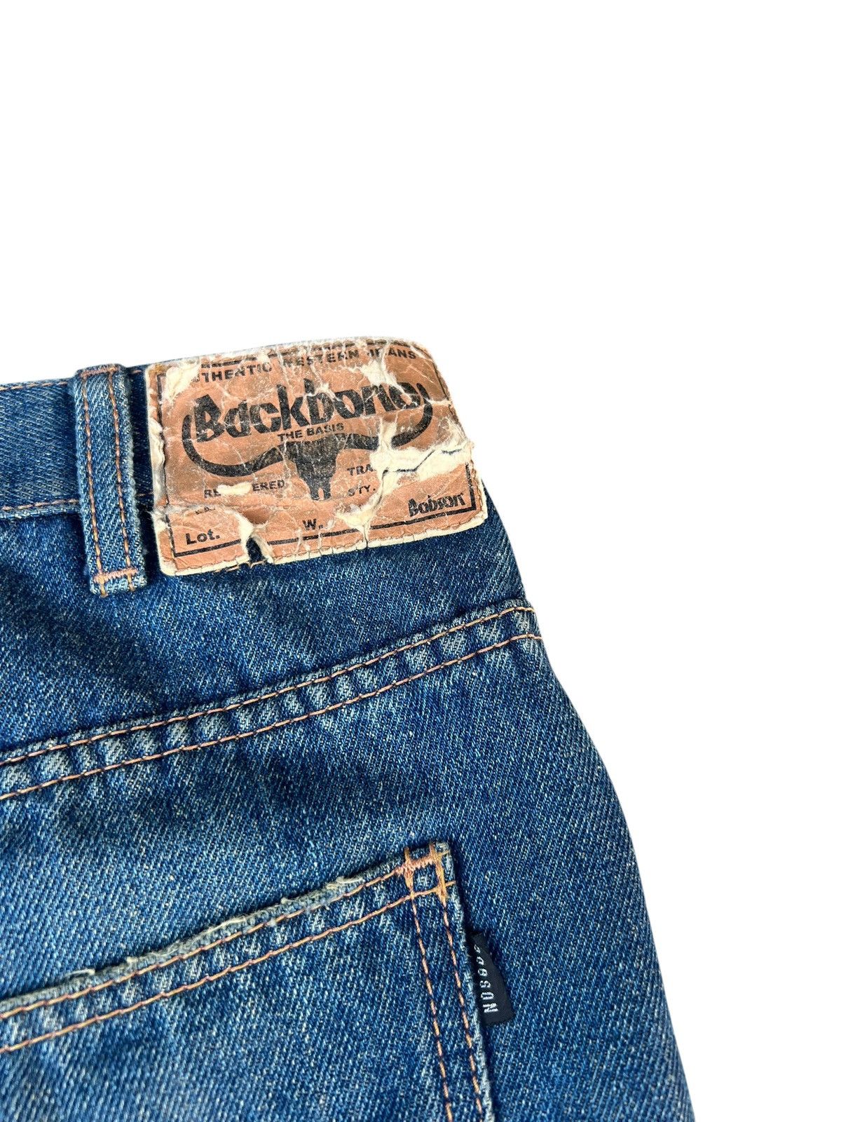 Backbone Backbone X Bobson Japan Distressed Fade Denim Bootcut Jeans Size US 31 - 18 Thumbnail