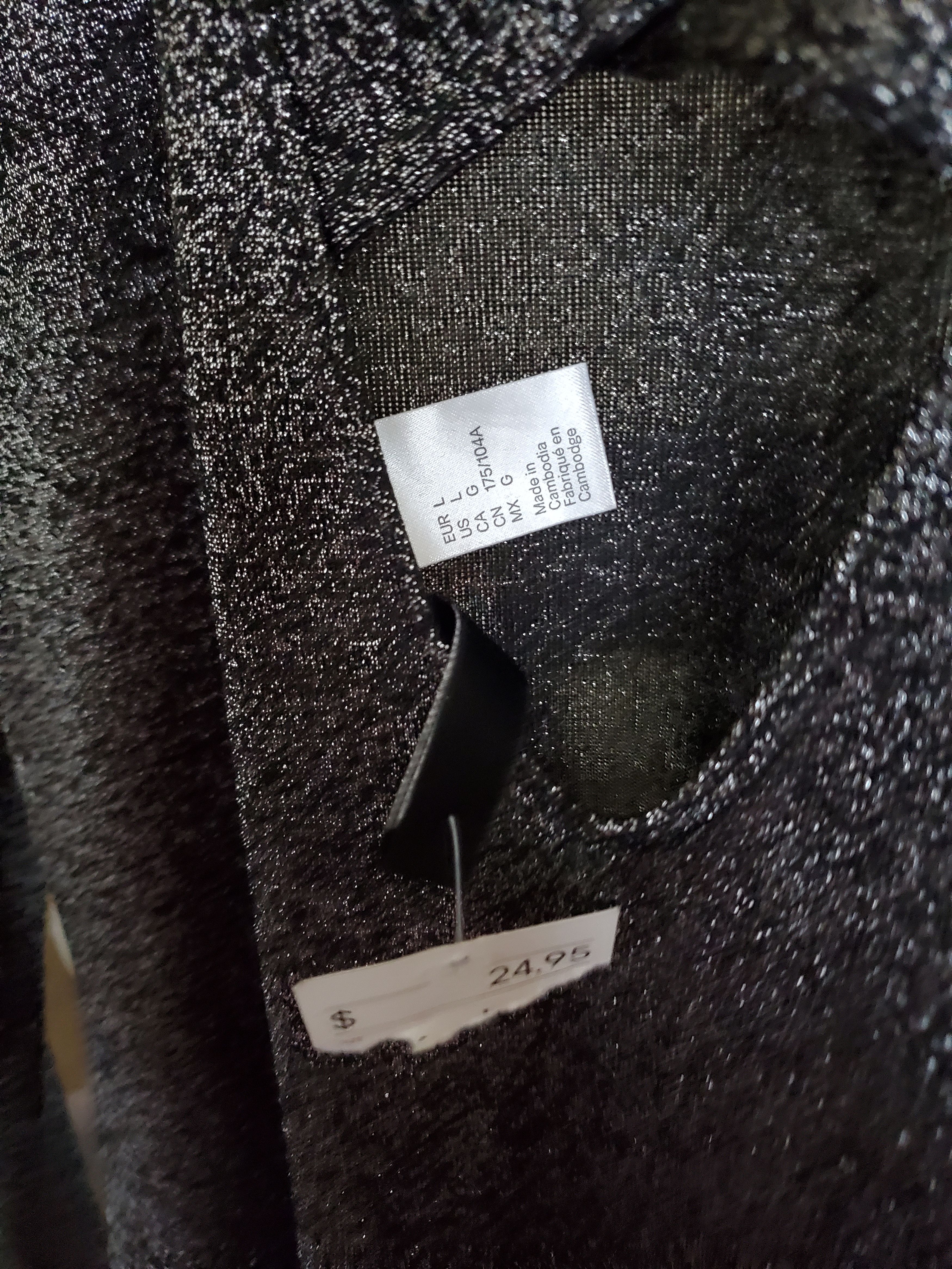 H&M *NWT* Grey Glitter Long Sleeved Mini Dress (size L) Size L / US 10 / IT 46 - 3 Thumbnail