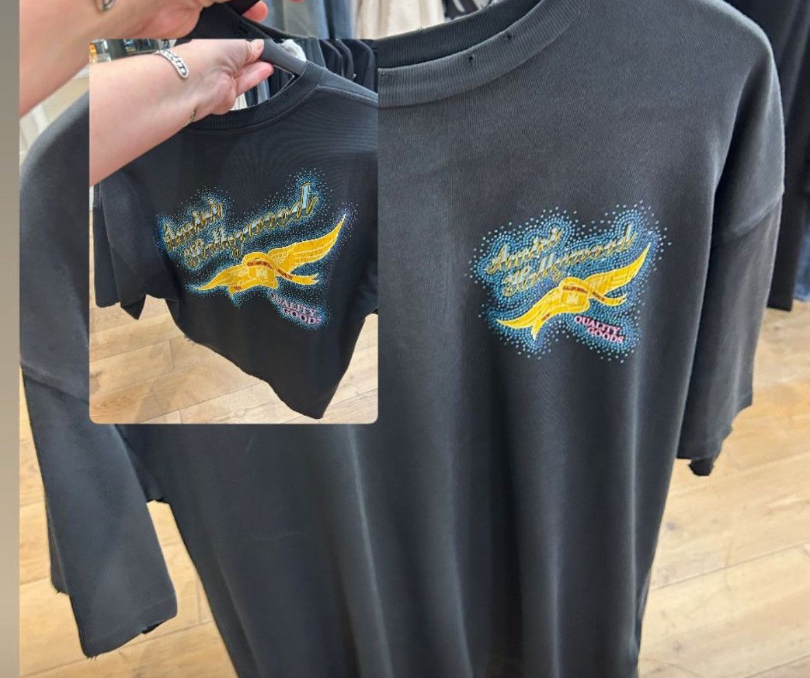 Amiri os11x1225 3 - Crystal Wings Embellished Crewneck T-Shirt Size US M / EU 48-50 / 2 - 7 Thumbnail