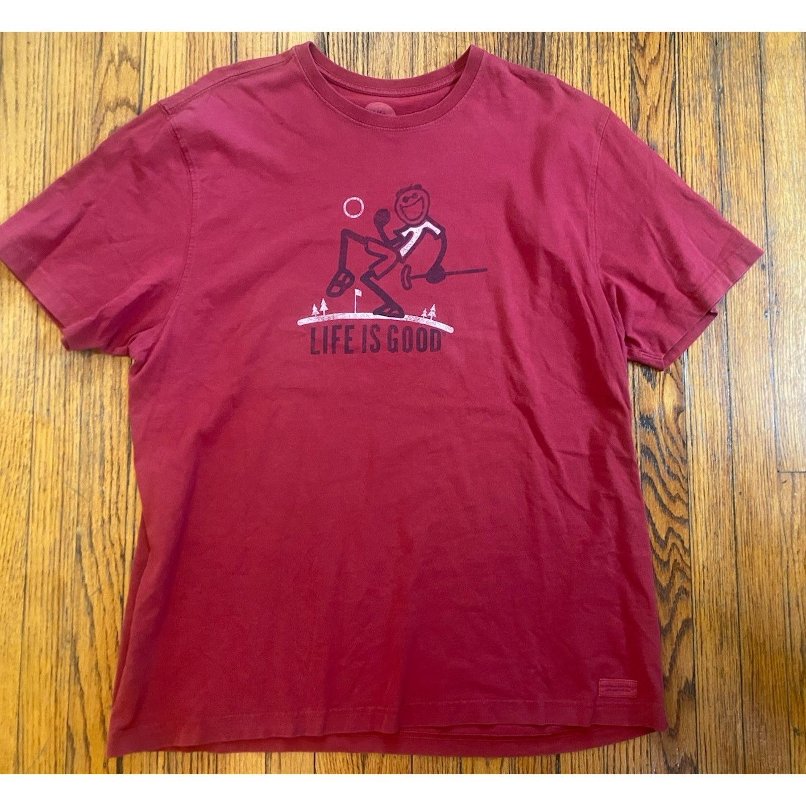 Life is Good Life is Good Golf Red Burgundy crew t-shirt graphic Men’s XL Size US XL / EU 56 / 4 - 1 Thumbnail