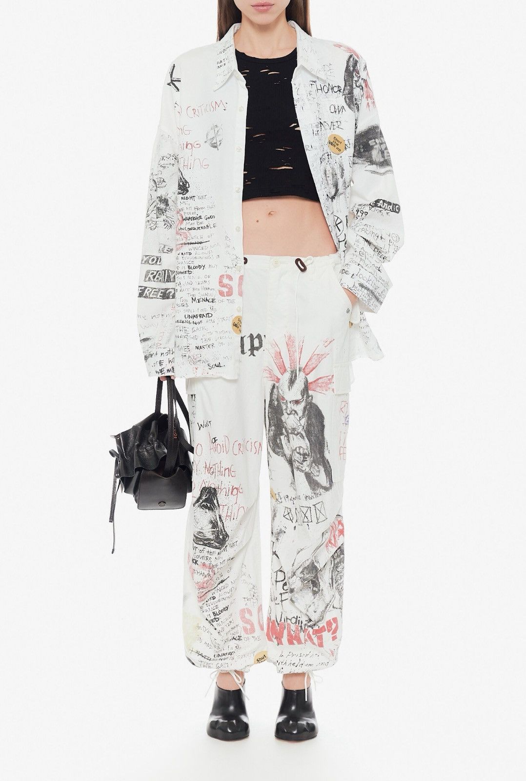 Japanese Brand Last R13 Resort 24 Balloon Army Graphic Print Doodles Pants Size 27" / US 4 / IT 40 - 5 Thumbnail