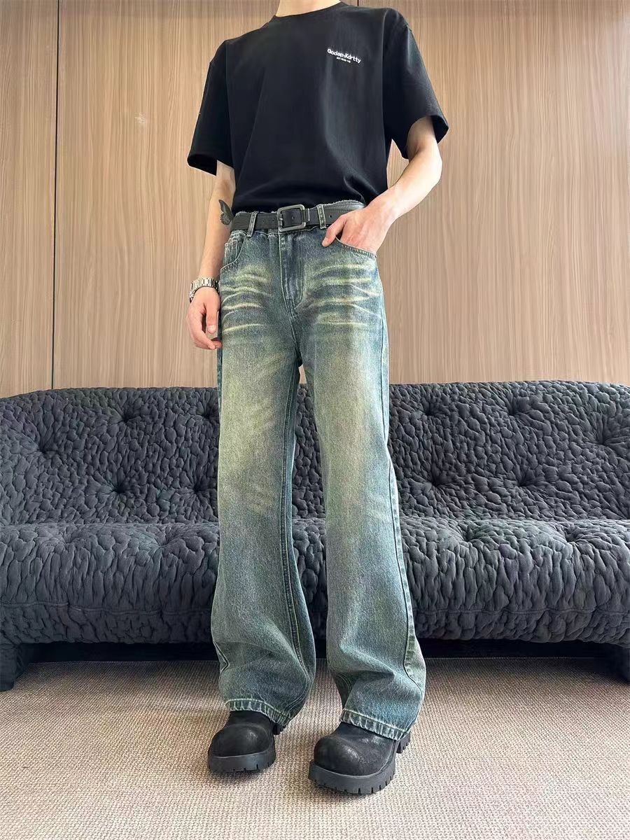 Japanese Brand × Jean Washed vintage yellow clay micro flare jeans Size US 31 - 5 Thumbnail