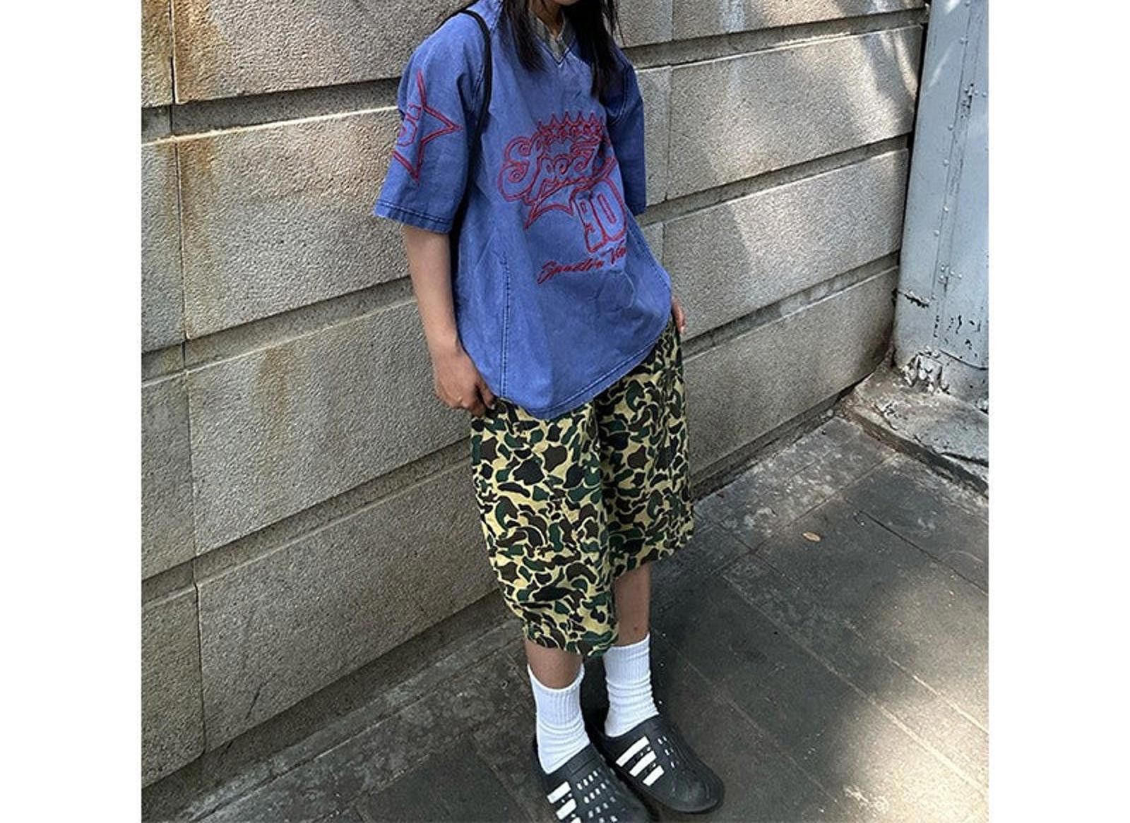 Vintage Camo Print Baggy Jorts, Baggy Shorts Size US 33 - 5 Thumbnail
