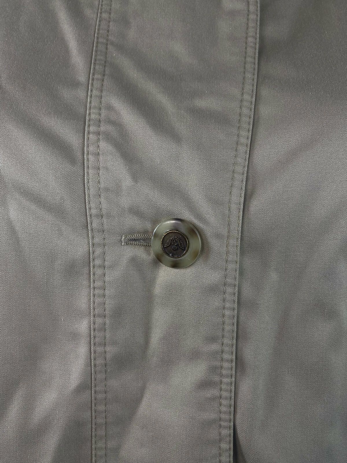 Designer Ladies Hensel & Mortensen Ivory Button Down Trench Coat Size L / US 10 / IT 46 - 4 Thumbnail