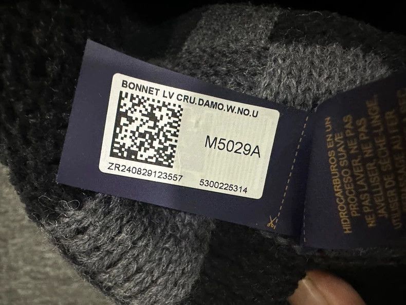 Louis Vuitton Stylish Black and Gray Checker Pattern Beanie-2507 Size ONE SIZE - 3 Thumbnail