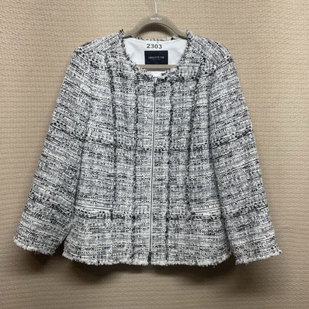 Lafayette 148 Noelle Tweed Boucle Peplum Jacket Women 16W