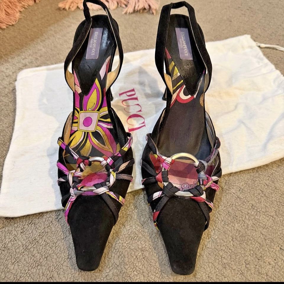 Emilio Pucci Emilio Pucci Vintage Slingback Heels Size US 7.5 / IT 37.5 - 1 Thumbnail