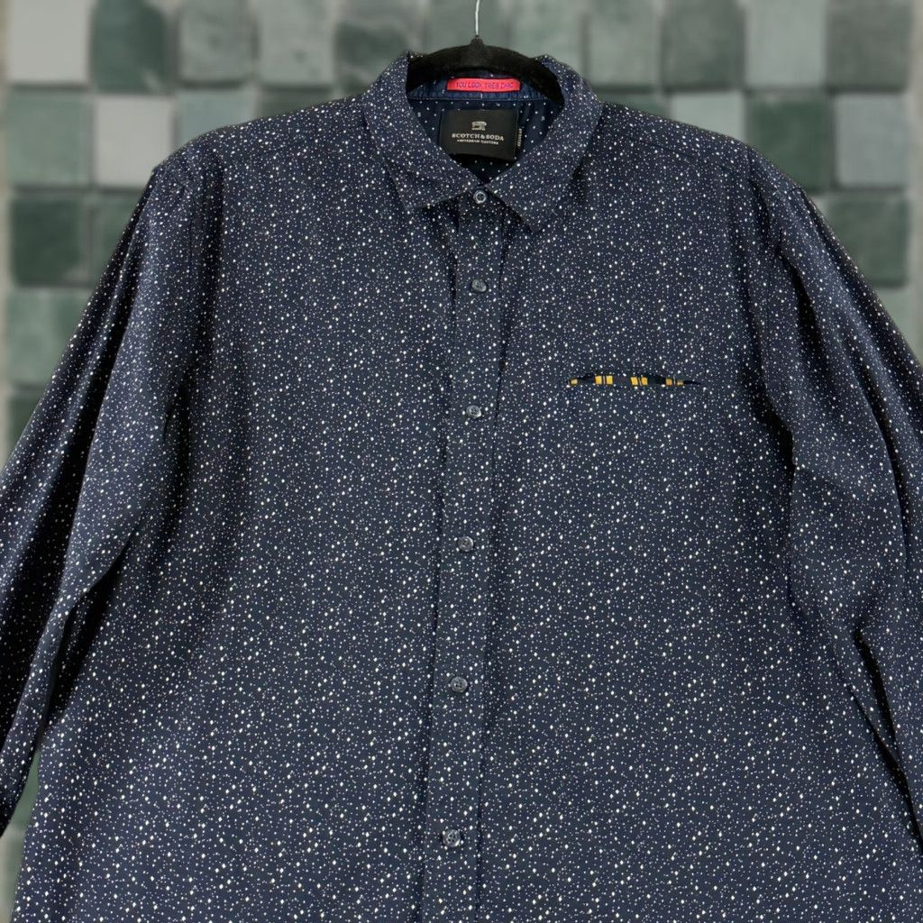 Scotch & Soda Scotch & Soda Button-Up Shirt Mens L Blue Stardust Long Sleeve 100% Cotton Size US L / EU 52-54 / 3 - 1 Thumbnail
