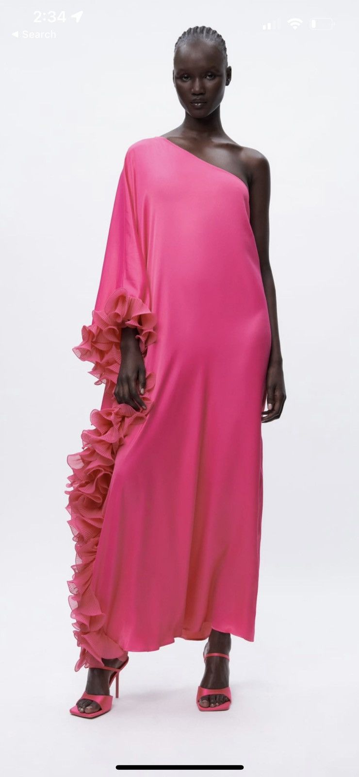 Zara Long ruffled asymmetric dress Size S / US 4 / IT 40 - 5 Thumbnail