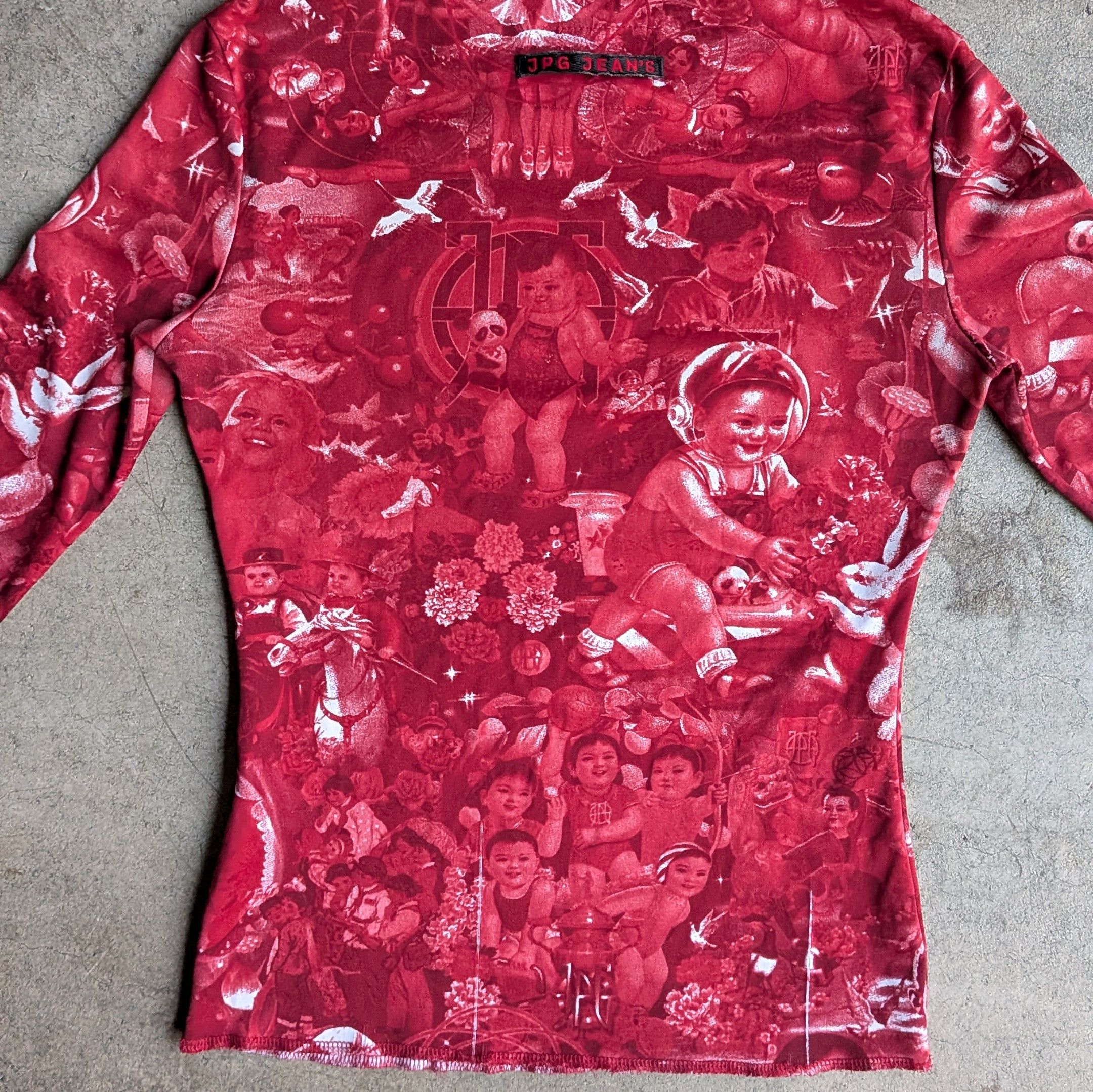 Jean Paul Gaultier 90s Jean Paul Gaultier propoganda print mesh top Size S / US 4 / IT 40 - 7 Thumbnail