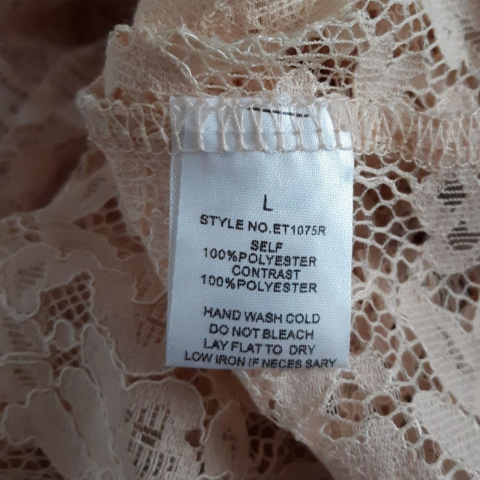 Other Peach Tiered Lace Blouse NWOT Size L / US 10 / IT 46 - 6 Thumbnail