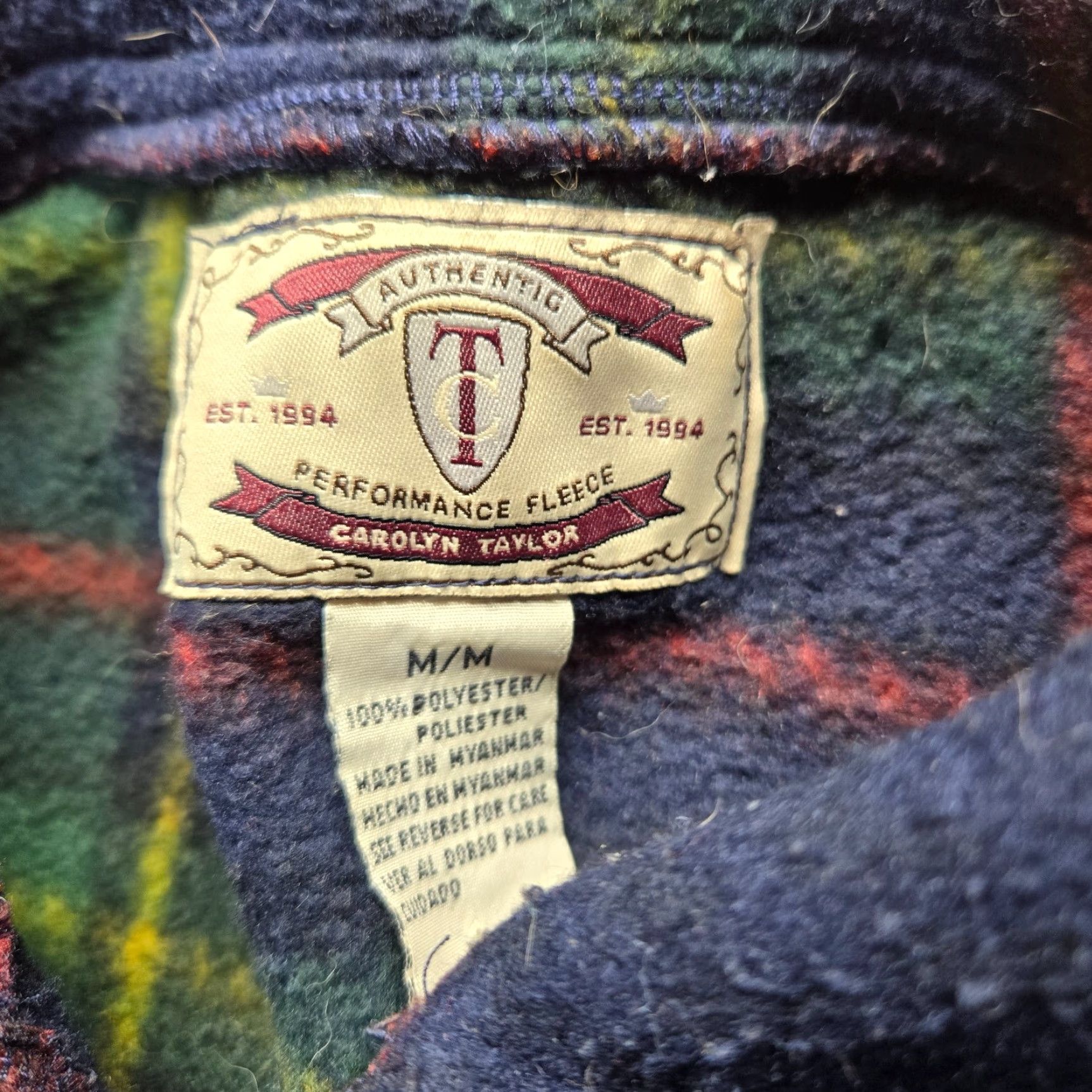 Vintage Carolyn Taylor Fleece Shirt M Red Plaid 1/4 Zip Long Sleeve Button Sweater Mens Update Seasonal Classic Size US M / EU 48-50 / 2 - 4 Thumbnail