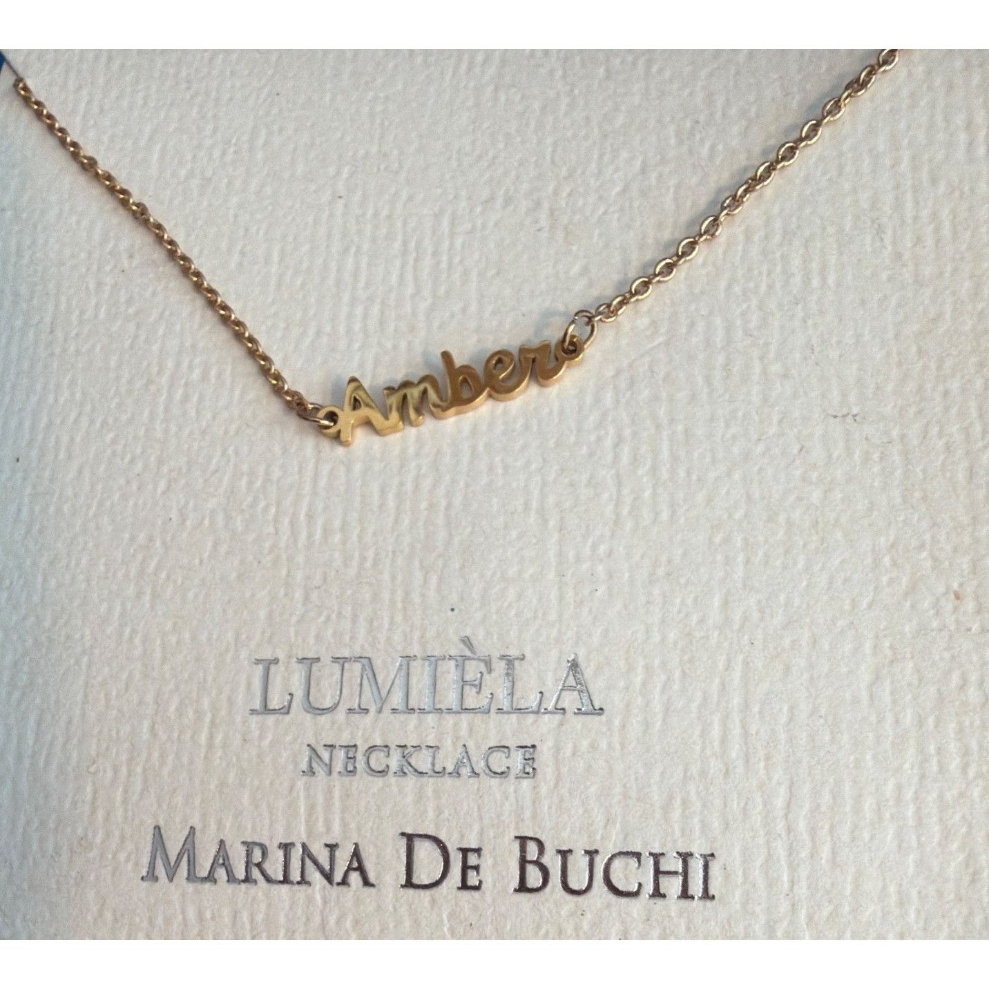 Other Amber Name Necklace Marina De Buchi Gold Finish Adjustable 1 Size ONE SIZE - 3 Thumbnail