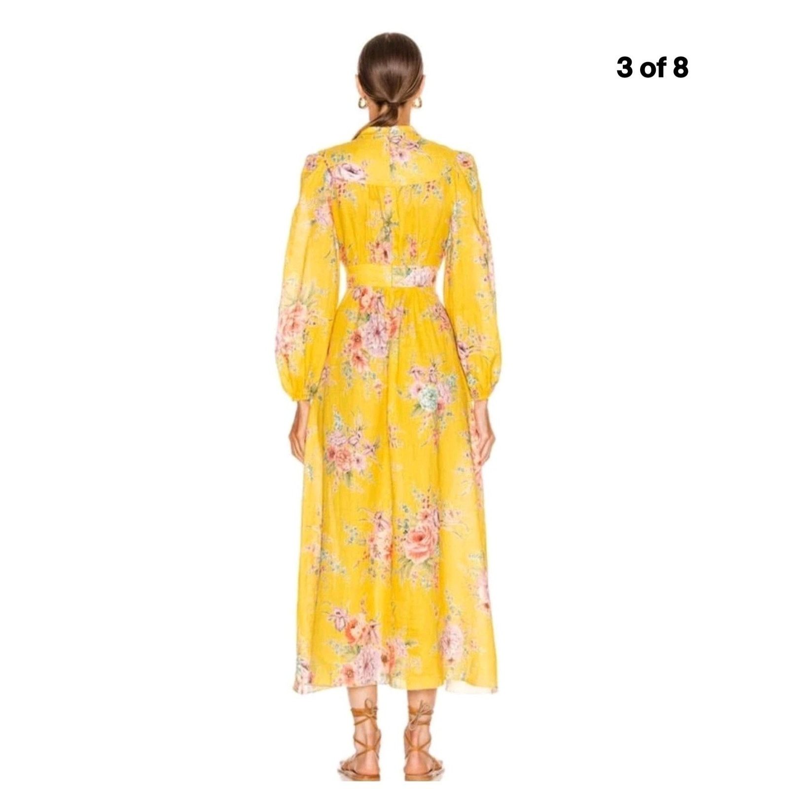 Zimmermann Zimmermann Zinnia Button Front Dress in Golden Floral Size 3 Size XS / US 0-2 / IT 36-38 - 4 Thumbnail