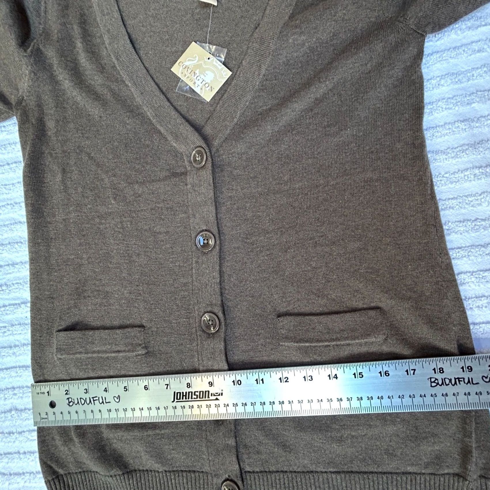 Vintage Covington Sweater Womens Small Brown V-Neck Short Sleeve Button Cardigan Size S / US 4 / IT 40 - 5 Thumbnail