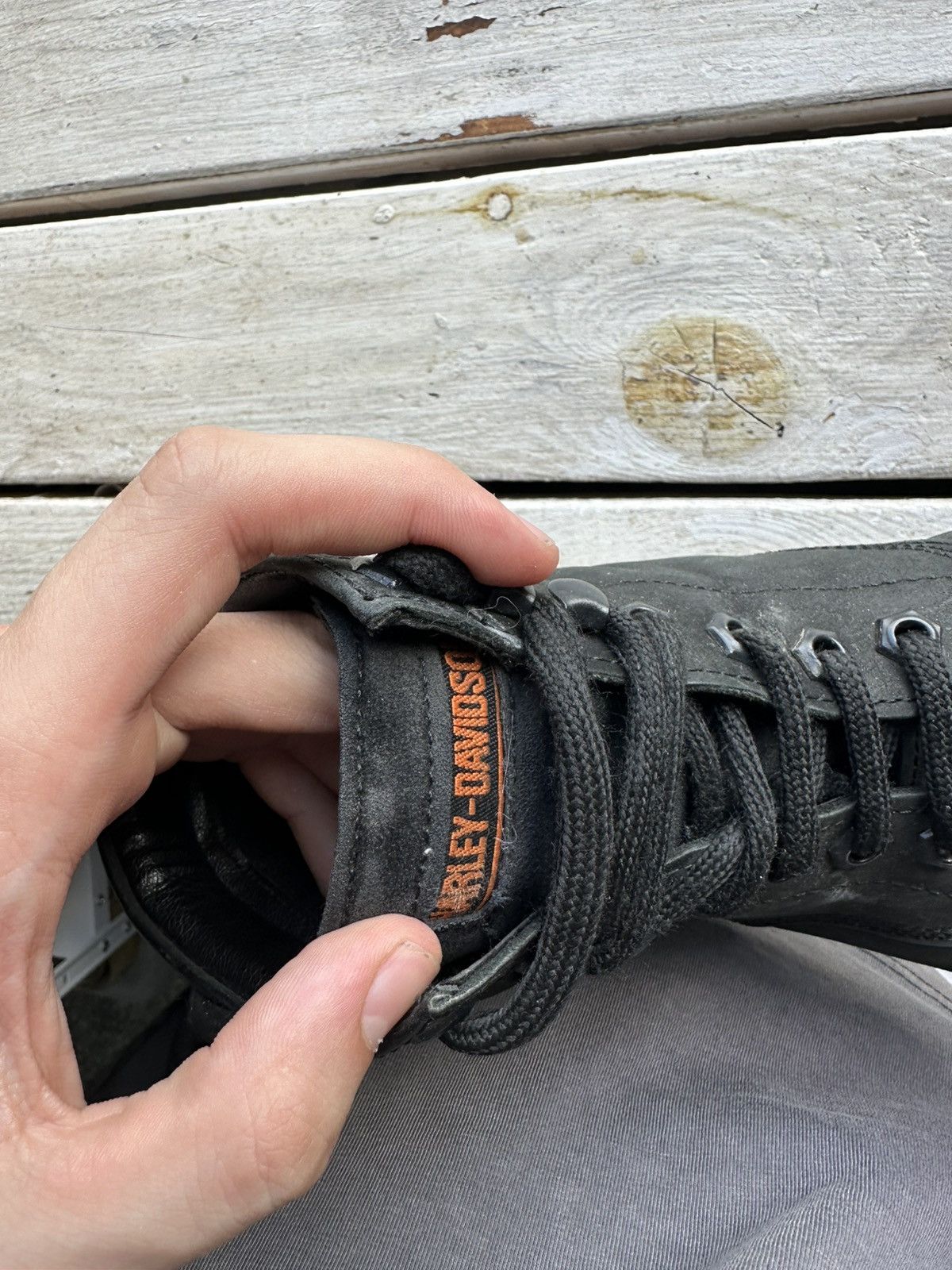 Harley Davidson 🚨RARE HARLEY DAVIDSON BLACK BOOTS METAL WITH LOGO IF6WAS9 Size US 6 / IT 36 - 7 Thumbnail