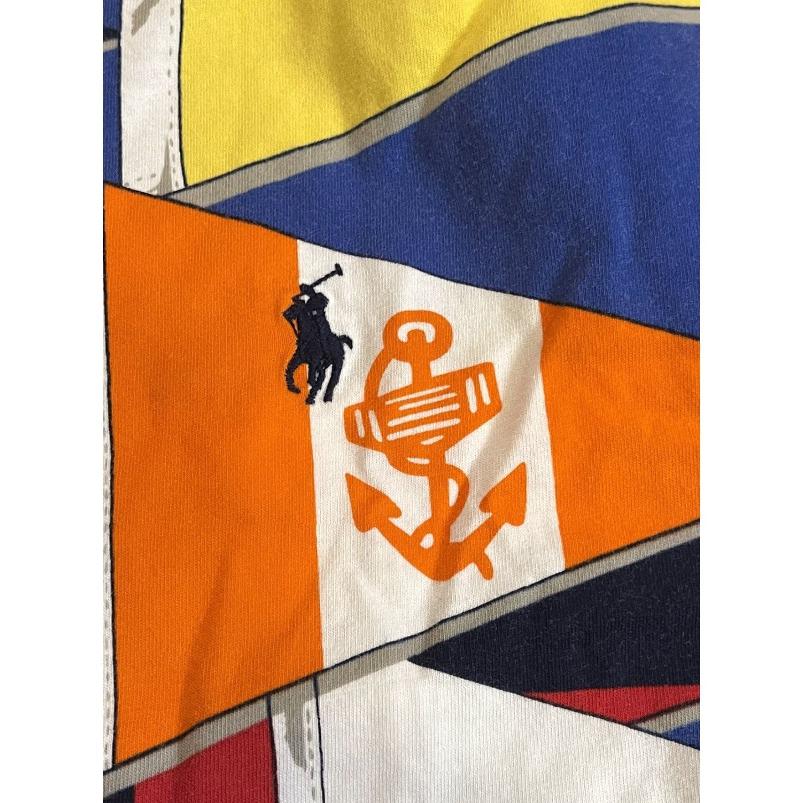 Polo Ralph Lauren Polo Ralph Lauren Shirt Mens XL RLYC Flag Print Yacht Club Multicolor Cotton Short Sleeve Regular Fit T-Shirt Club Mens Size US XL / EU 56 / 4 - 6 Thumbnail