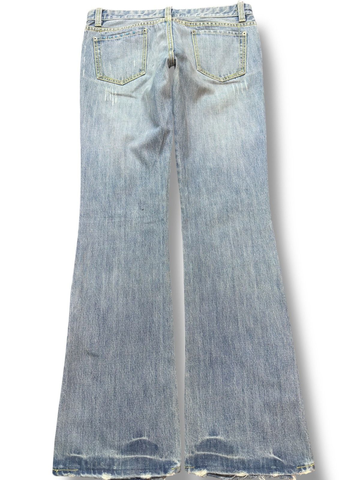 Tornado Mart Vintage Flash Report Flare Faded Distressed Denim Size US 33 - 6 Thumbnail