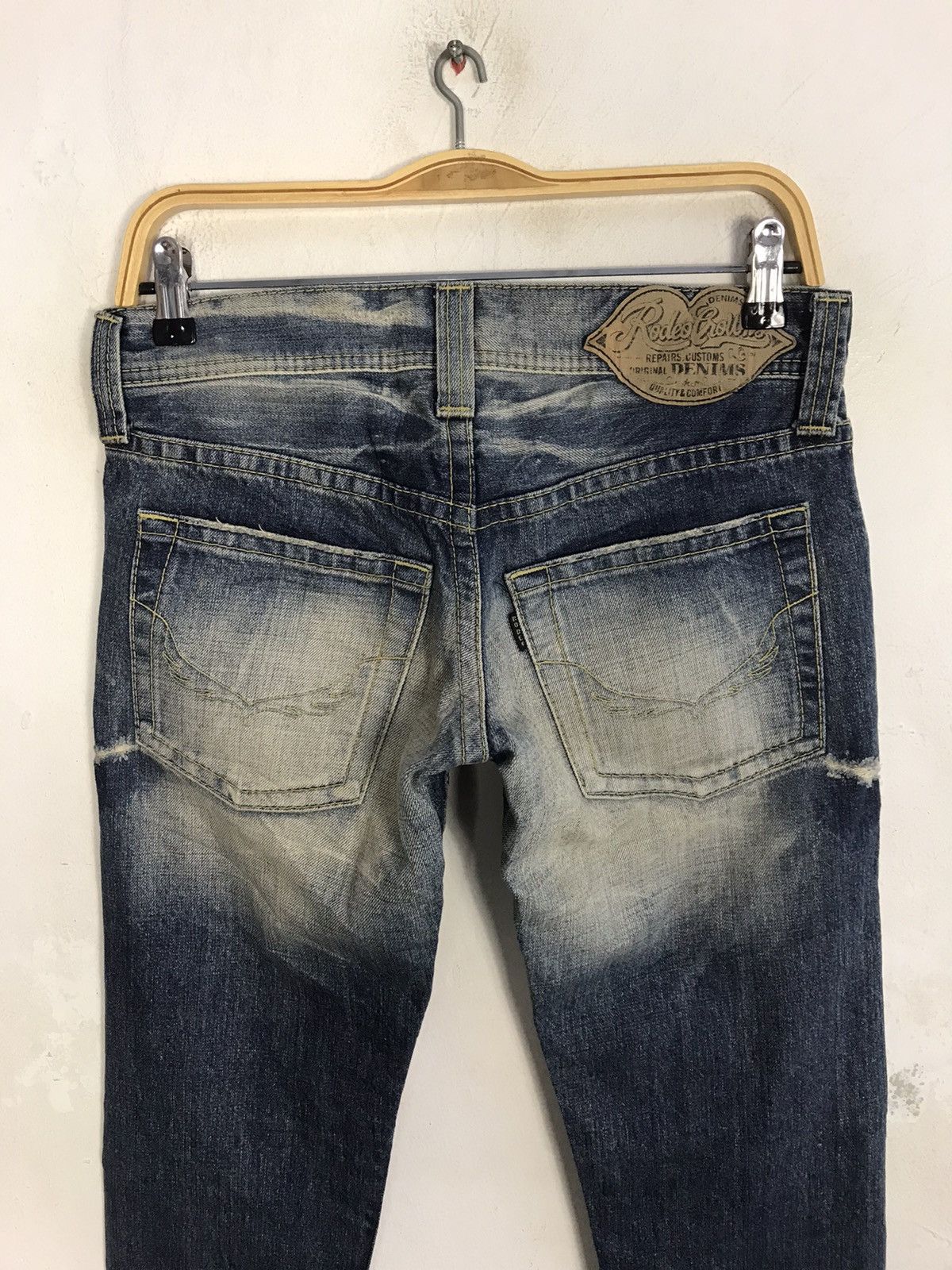 Japanese Brand Rodeo Crown Distressed Indigo Denim Jeans Pants Slim Cut Size US 28 / EU 44 - 5 Thumbnail