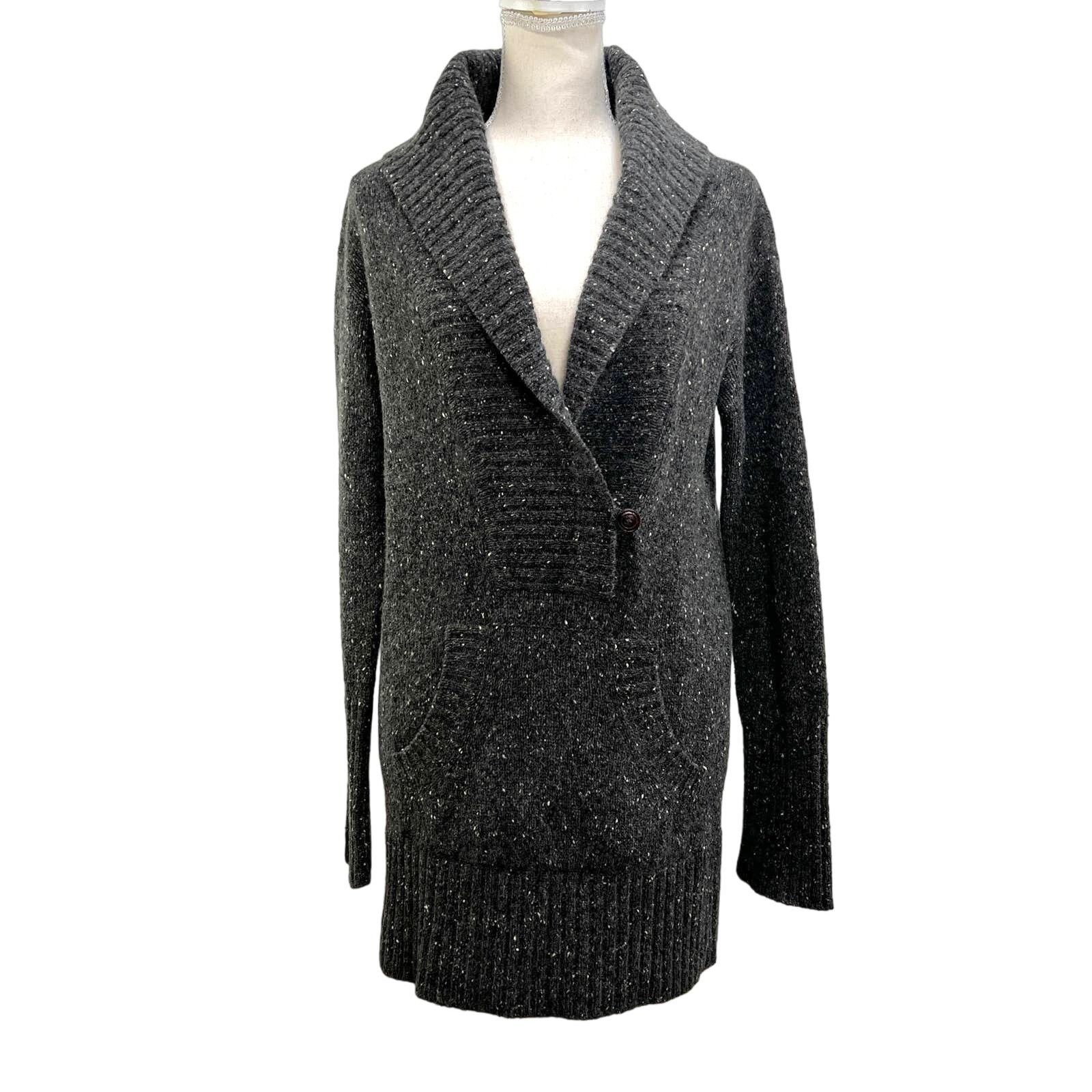 Vince Vince Cashmere Knit Shawl Collar Tunic Sweater Gray Size S / US 4 / IT 40 - 1 Thumbnail