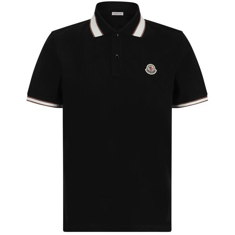 Moncler o1s22i1n1124 Striped Polo Shirt in Black Size US S / EU 44-46 / 1 - 1 Thumbnail