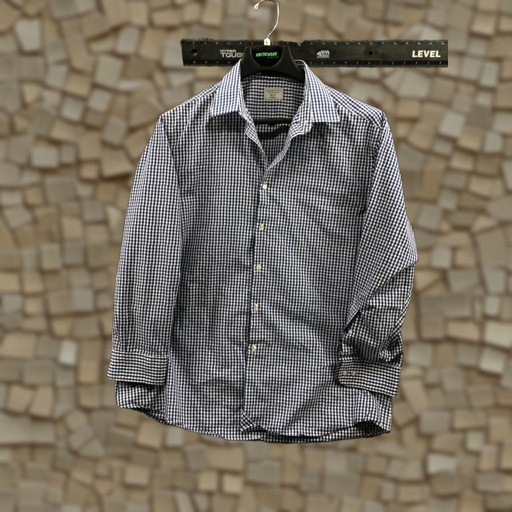 Vintage John Bartlett Statements Slim Fit Shirt Size 17.5 Mens Blue Gingham Check Shirt Slim Fit Mens 17.5 Blue Check John Bartlett Size US XXL / EU 58 / 5 - 1 Thumbnail
