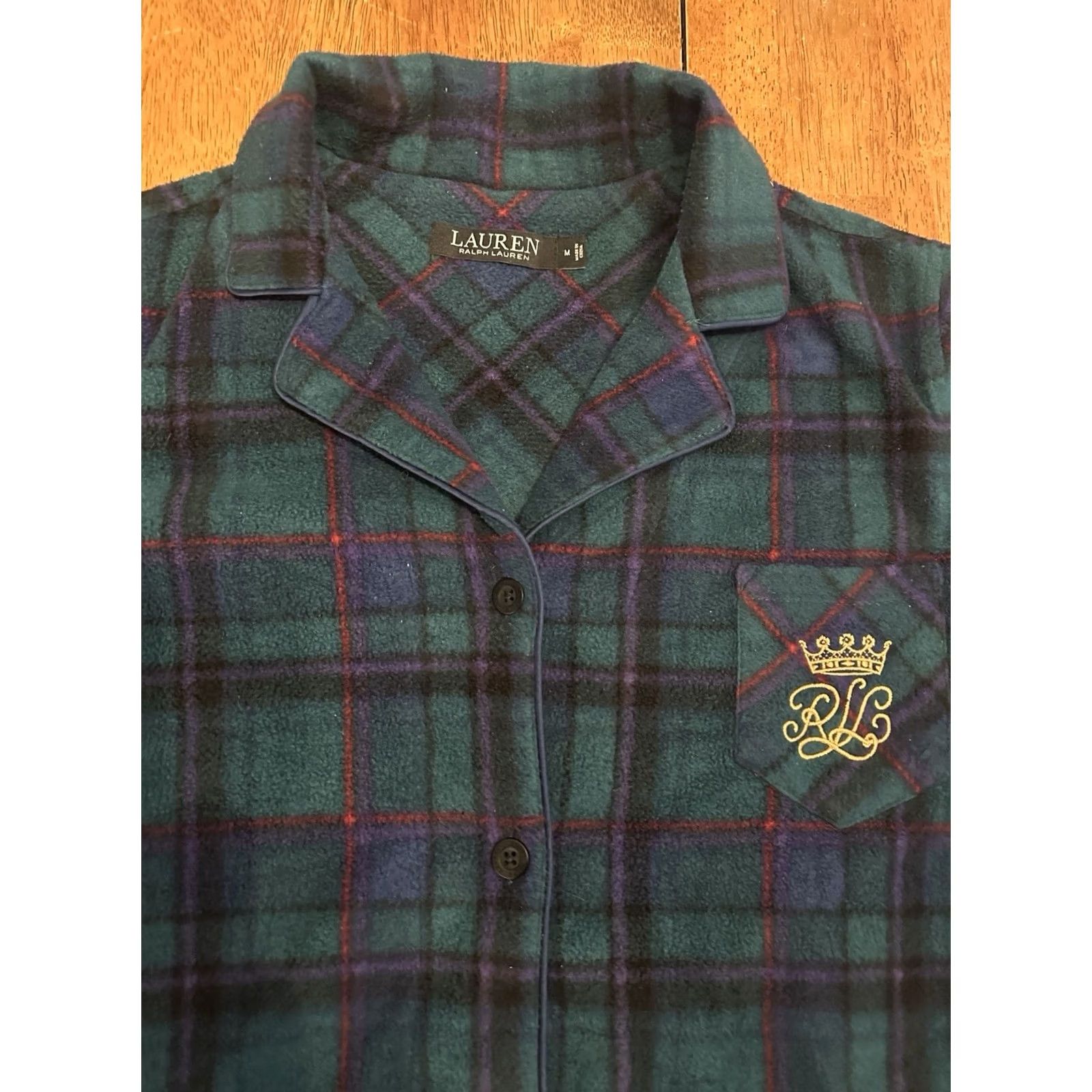 Ralph Lauren Lauren Ralph Lauren Women’s Green Plaid Flannel Sleep Shirt Medium Size M / US 6-8 / IT 42-44 - 2 Thumbnail