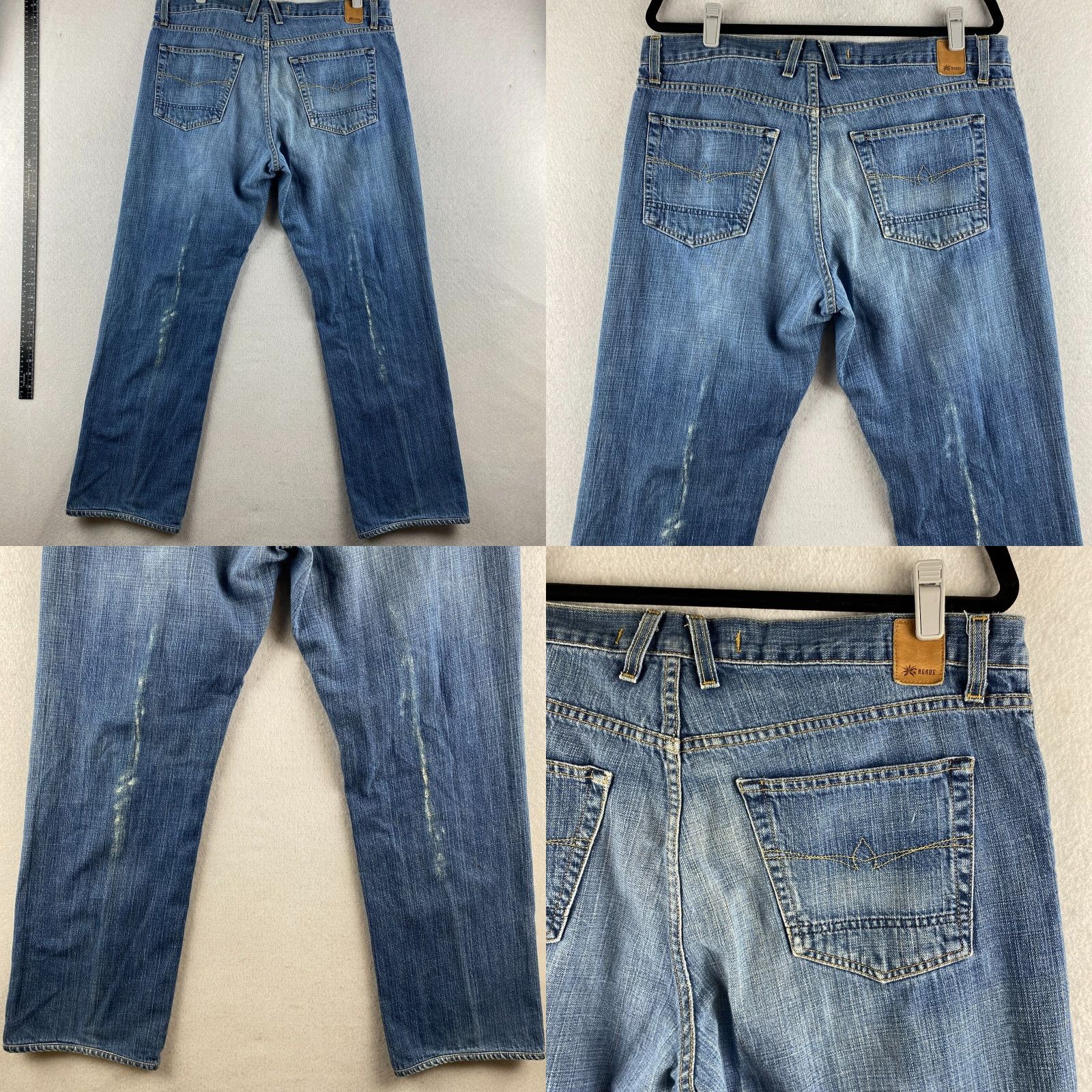 Denime VINTAGE Agave Jeans Mens 36 Blue Relaxed Straight Distressed Denim Dark Size US 36 / EU 52 - 10 Thumbnail