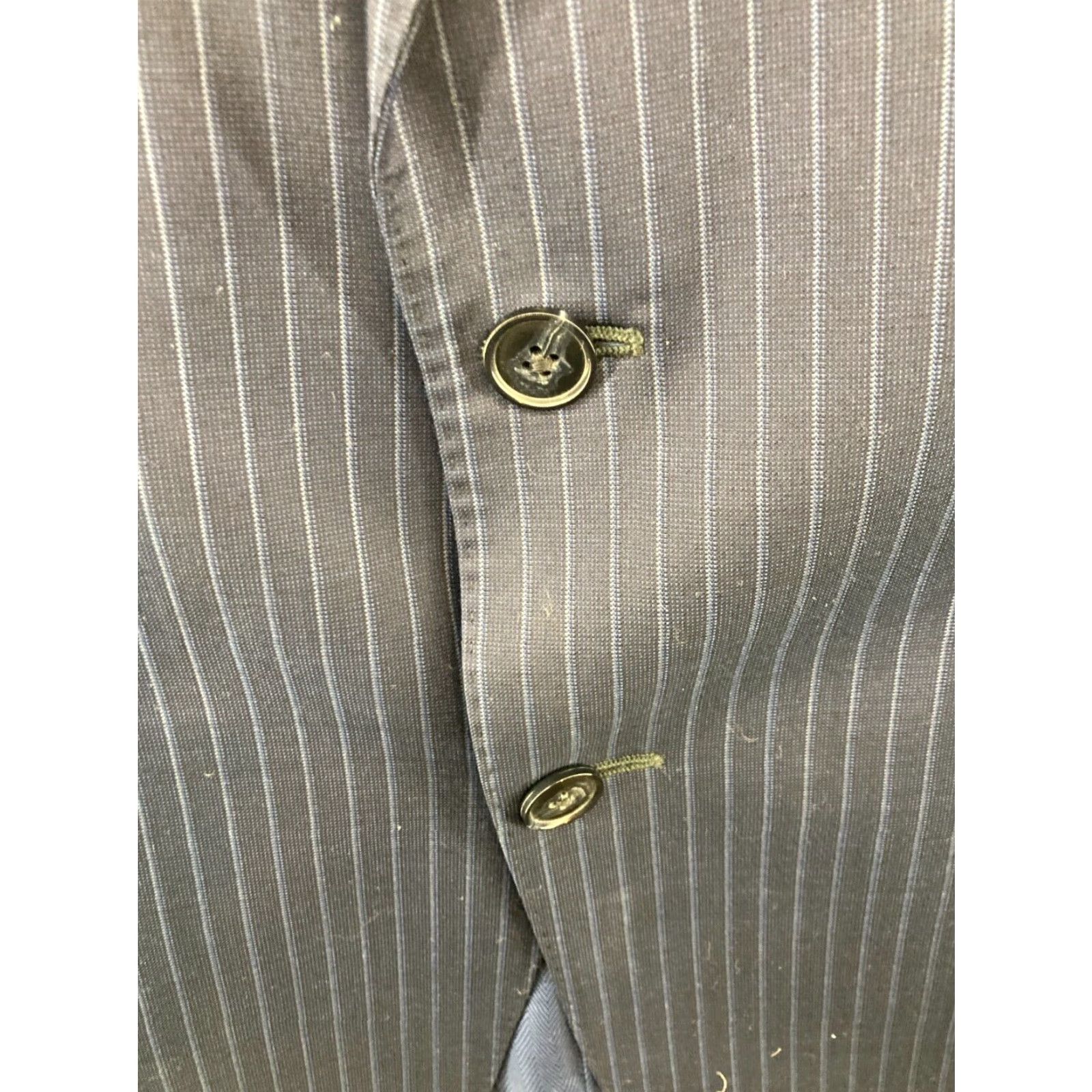 Joseph Abboud Joseph Abboud Mens Wool Suit Jacket Blue Pinstripe 42R Regular Single-Breasted Size 42R - 7 Thumbnail