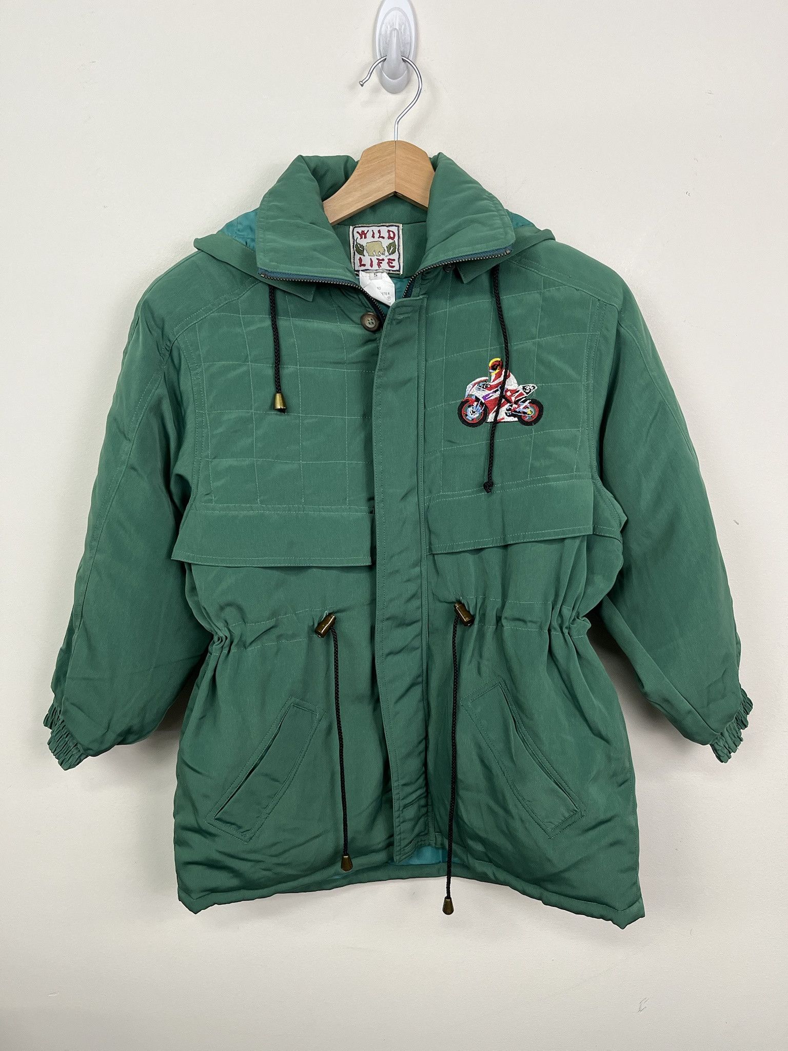 NASCAR Vintage 80s Jacket Motorcycle GP Emb roider Racing Puffer Jacket Size S (5) Size US S / EU 44-46 / 1 - 1 Thumbnail