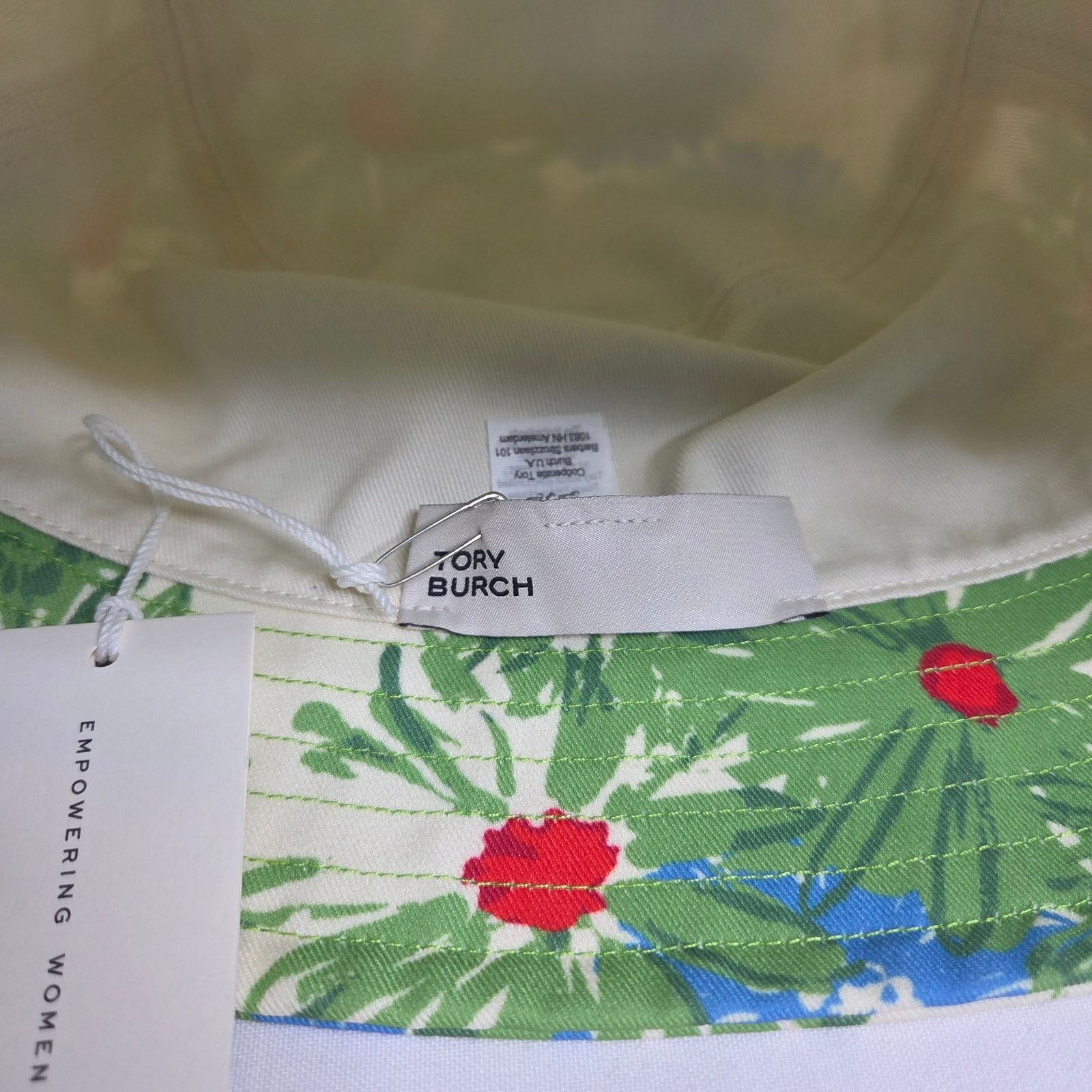 Tory Burch Tory Burch Womens Floral Printed Bucket Hat Ivory Pom Daisy Size ONE SIZE - 7 Thumbnail