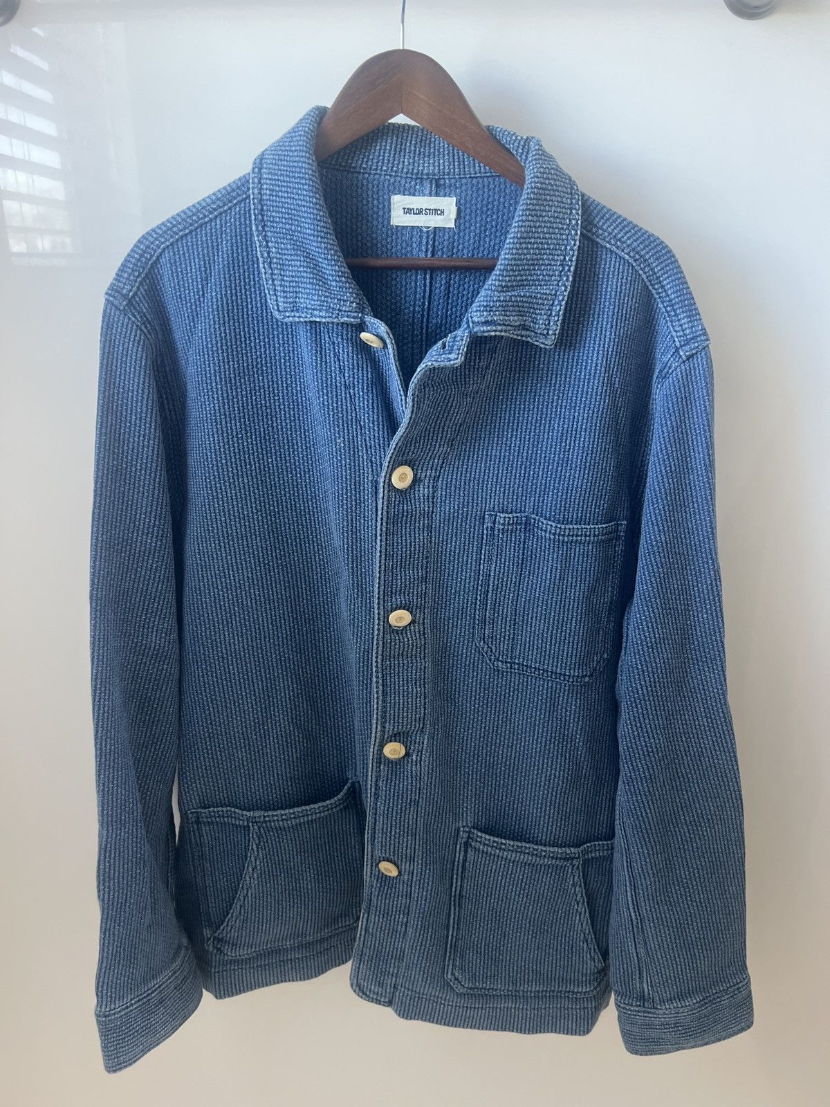 Taylor Stitch Taylor Stitch Indigo Waffle Knit Overshirt Jacket Size 46 XL Size US M / EU 48-50 / 2 - 1 Thumbnail