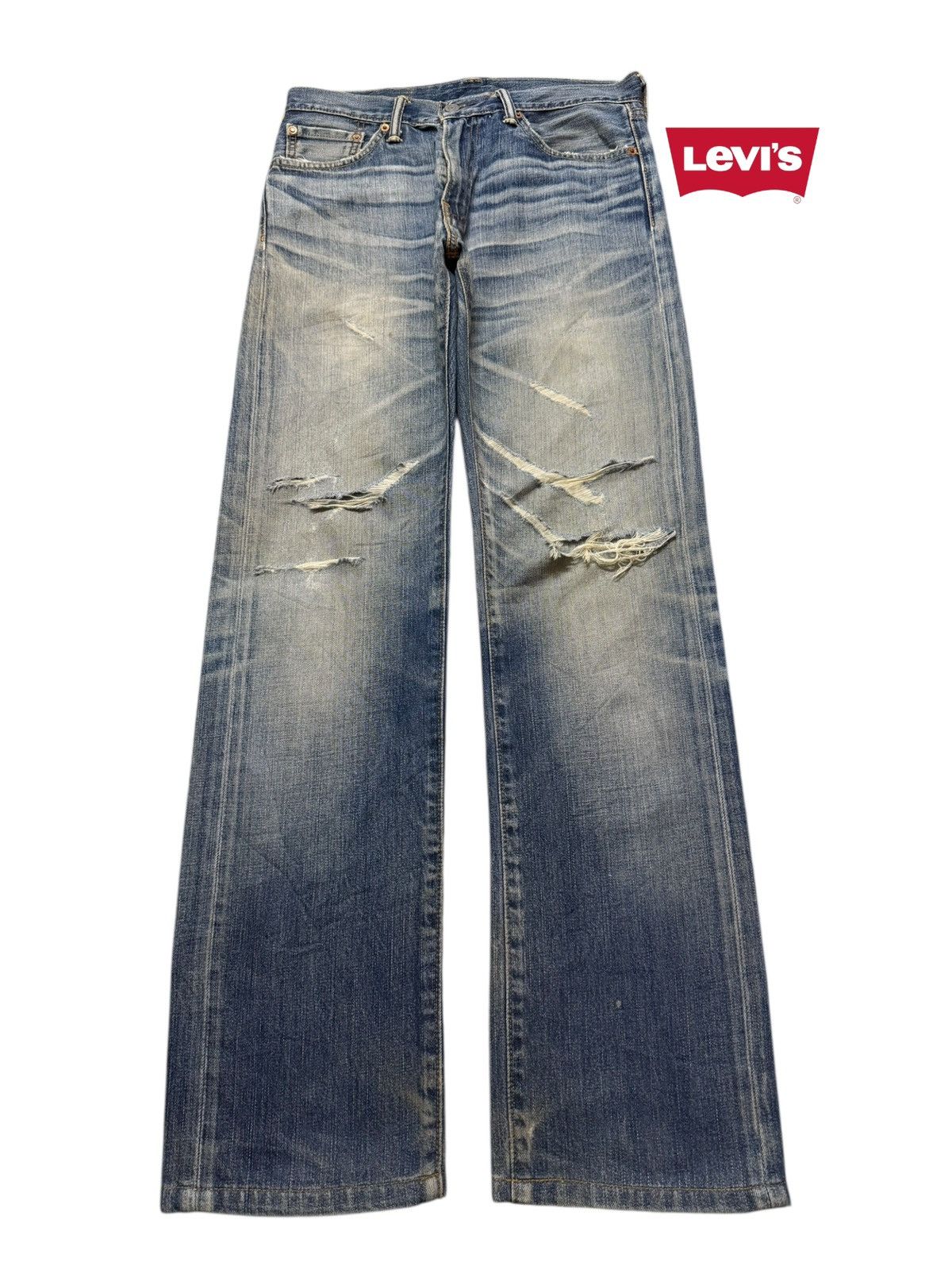 Levi's Vintage Clothing Vintage Y2K Levis 505 Blue Faded Wash Whiskers Distressed Size US 30 / EU 46 - 1 Thumbnail