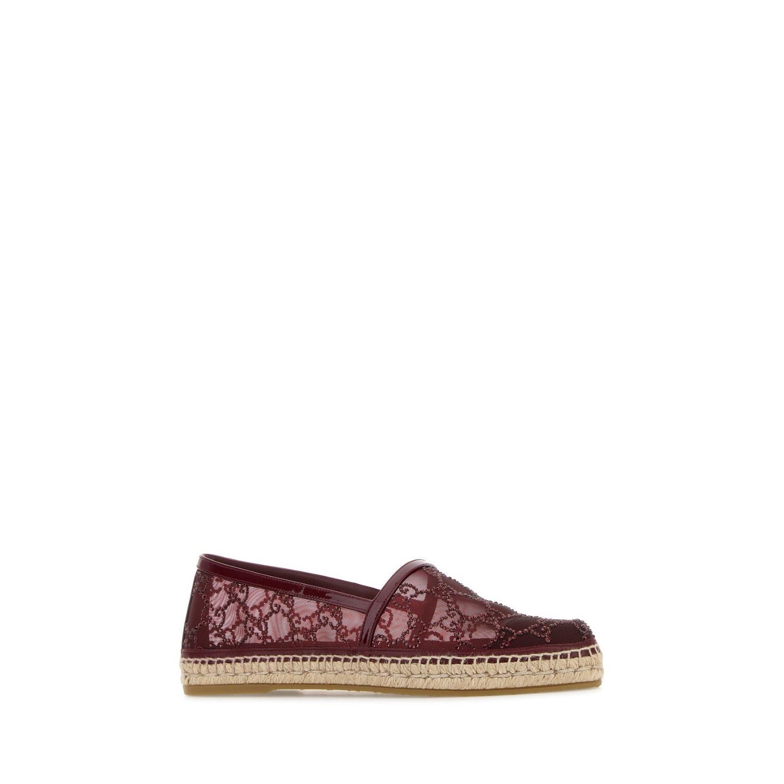 Gucci Burgundy Red Mesh Espadrilles New & Authentic (Women's