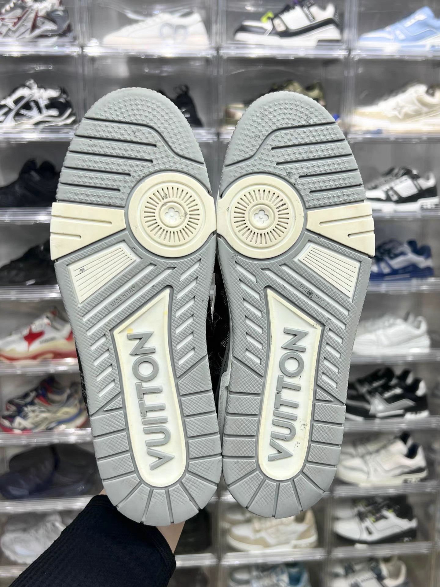 Louis Vuitton LV TRAINER Gray White Denim K15 Size US 7 / EU 40 - 8 Thumbnail