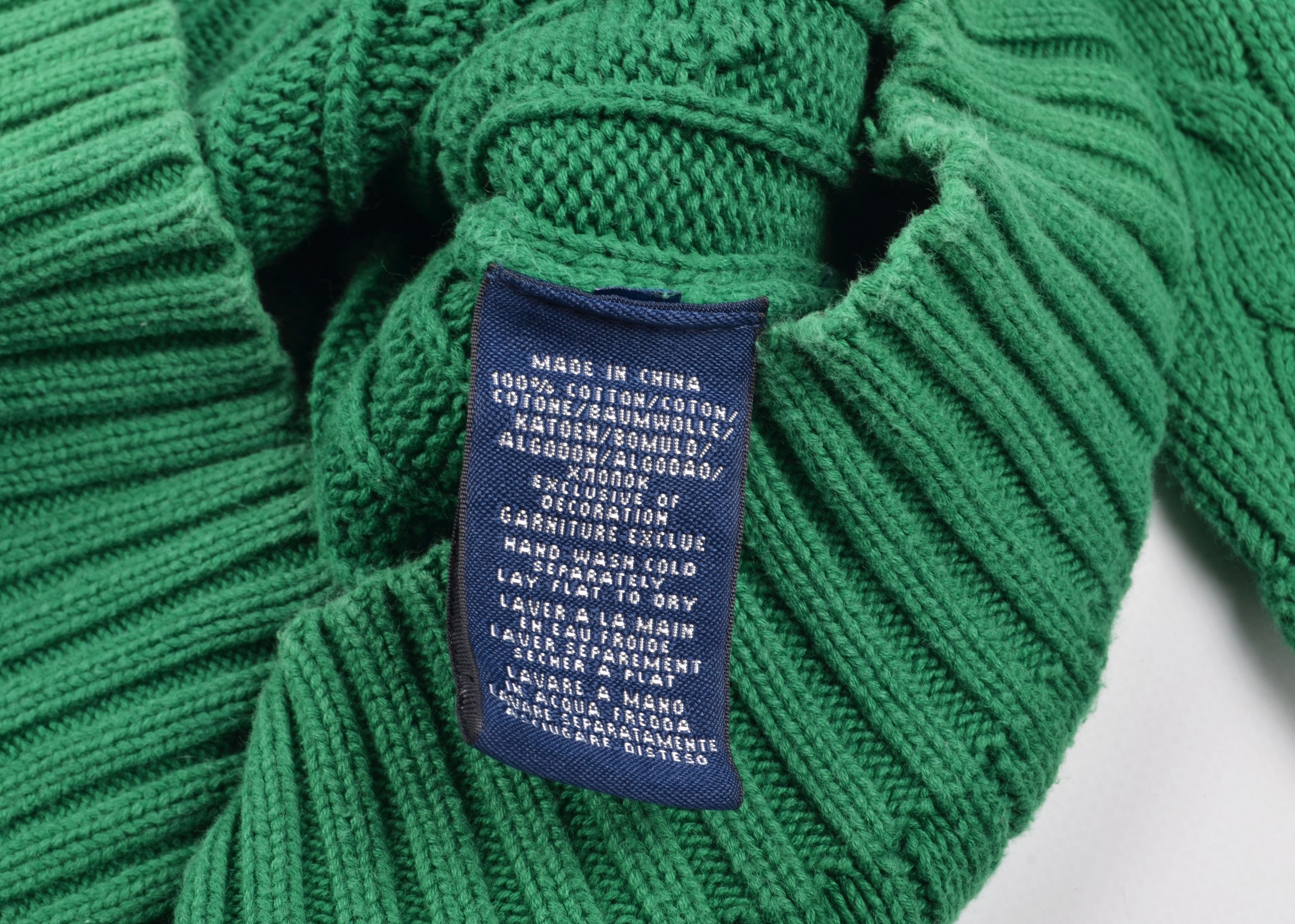 Polo Ralph Lauren Vintage Polo Ralph Lauren Chunky Knit V-Neck Jumper Size XS / US 0-2 / IT 36-38 - 9 Thumbnail
