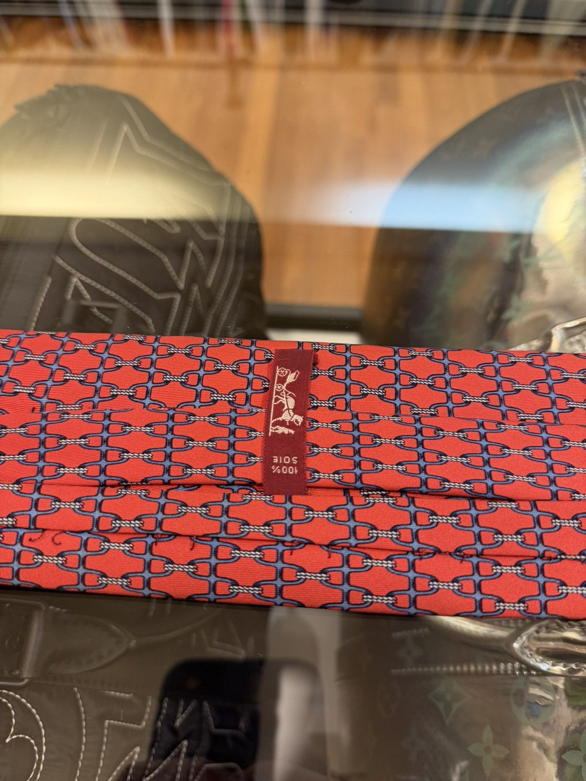 Hermes Hermes Chain Link Tie - Red Size ONE SIZE - 3 Thumbnail