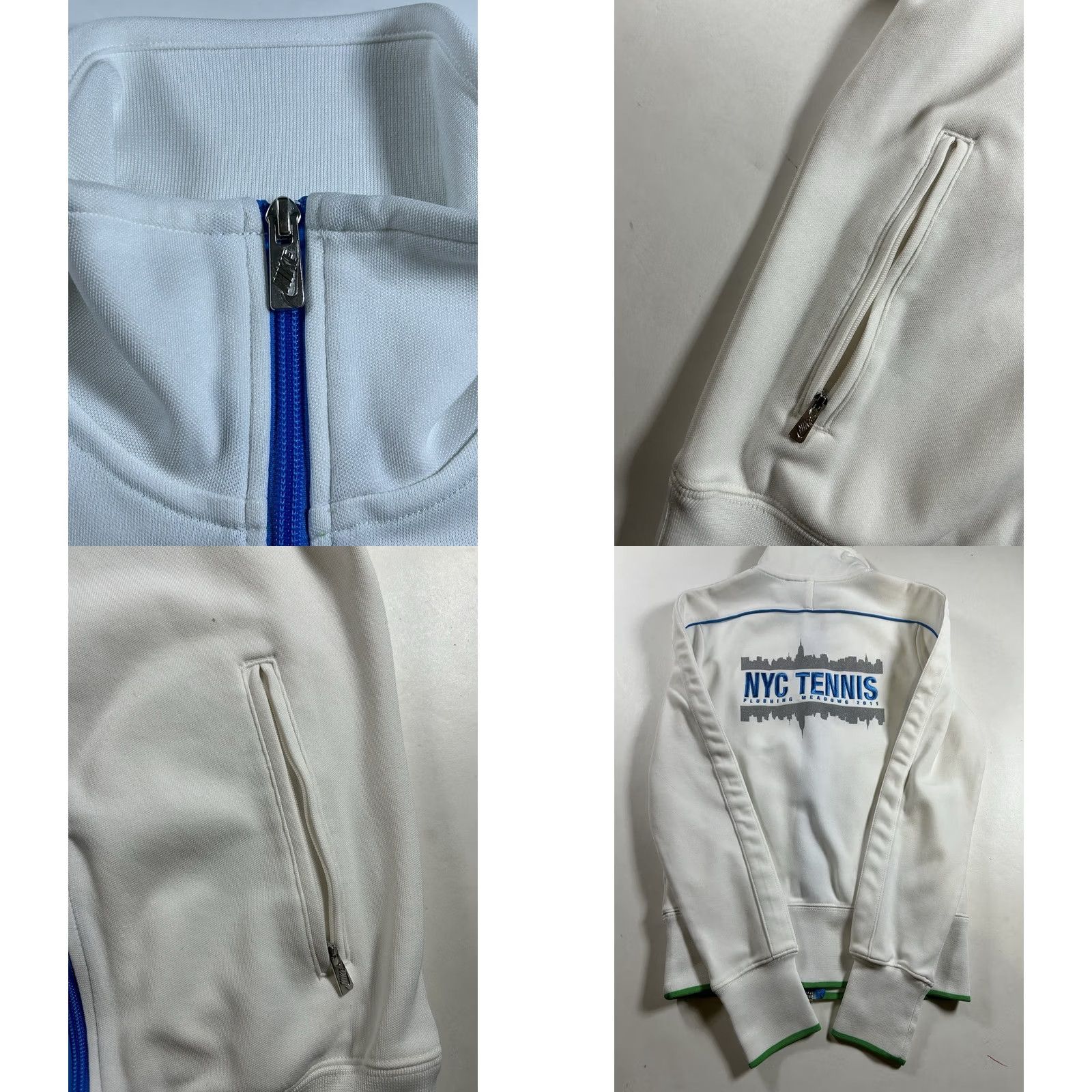 Nike VINTAGE Nike Tennis Flushing Meadows 2011 NYC Full Zip Track Jacket White Small 17x24 Size US S / EU 44-46 / 1 - 8 Thumbnail