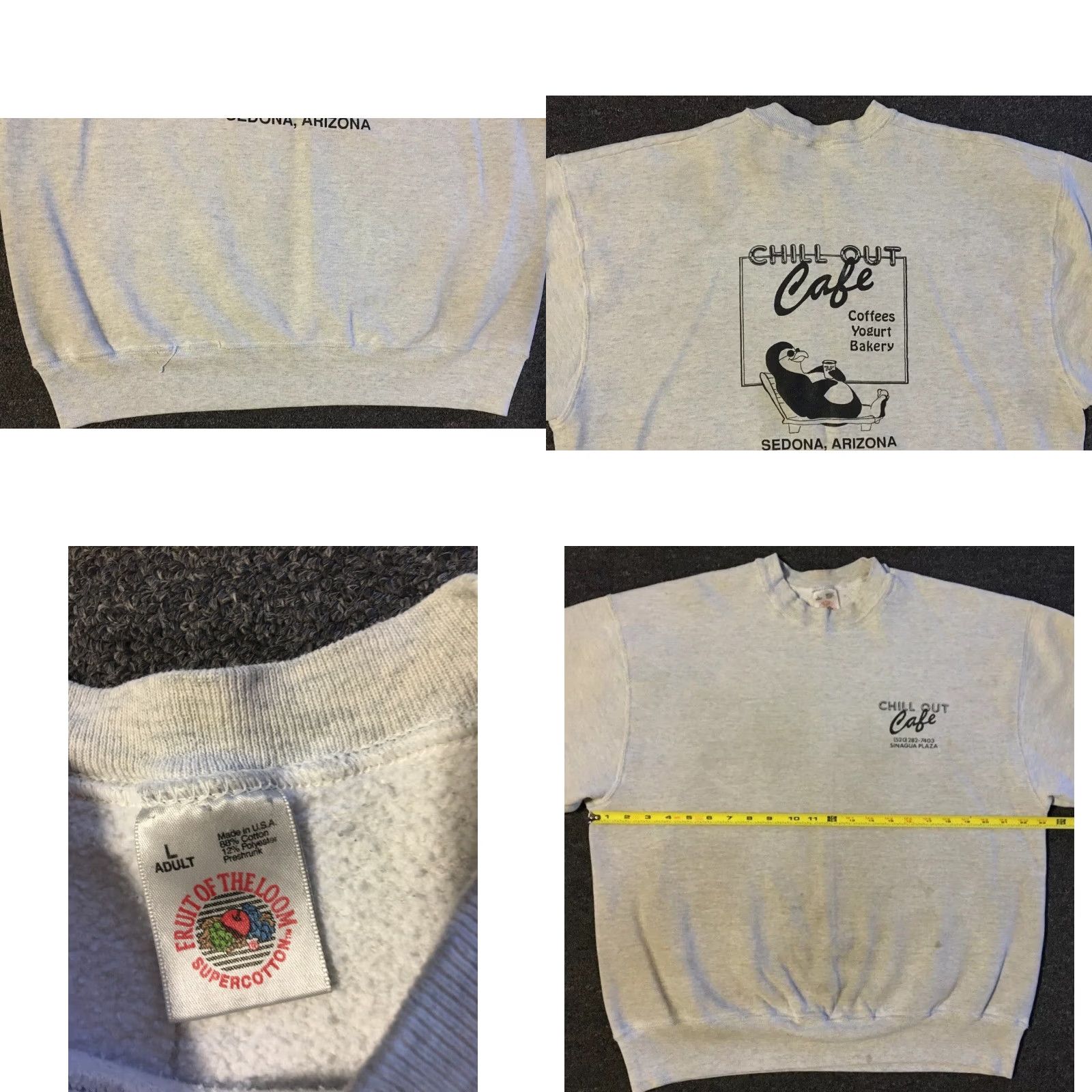 Vintage VINTAGE 90s Chill Out Cafe Sedona Arizona Faded Distressed Sweatshirt M Animal Gray Hoodie Mens Size M Size US M / EU 48-50 / 2 - 10 Thumbnail