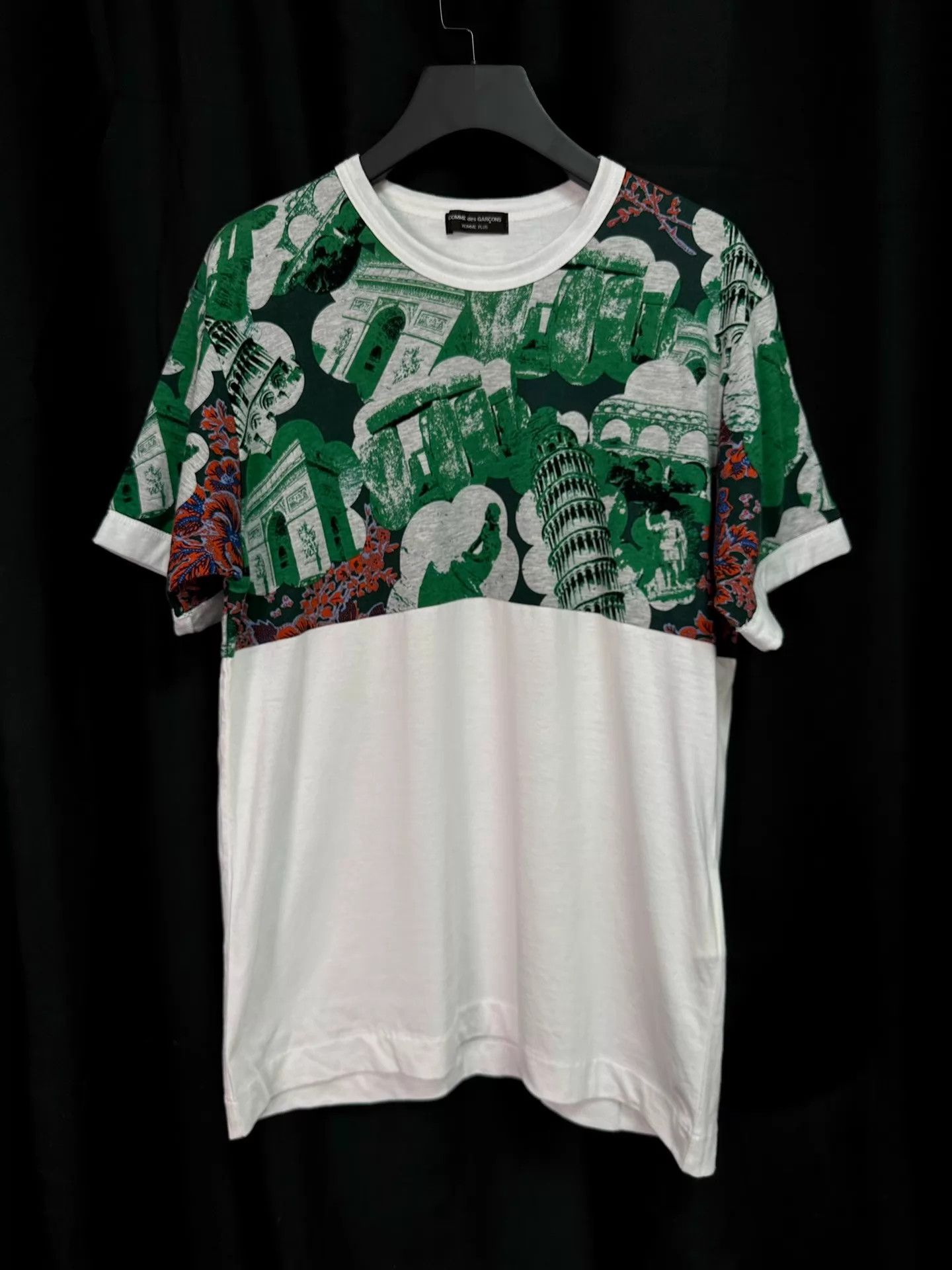 Comme des Garcons CDG 01ss Double Face Travel Tee White Cotton Panel NM Size US M / EU 48-50 / 2 - 1 Thumbnail