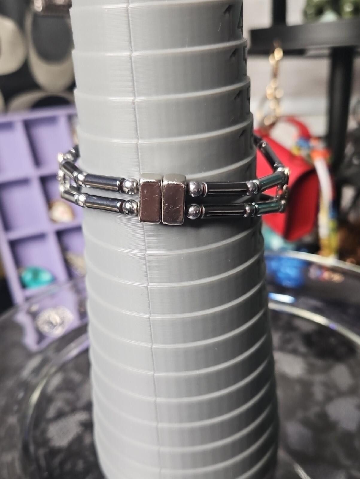 Other Handcrafted Hammered Silver-Tone magnetic Statement Bracelet Size ONE SIZE - 3 Thumbnail