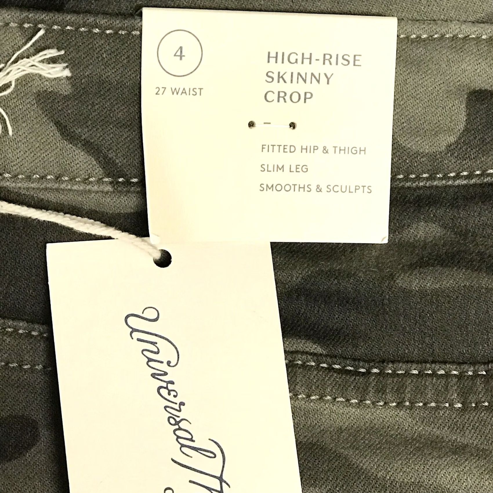 Vintage Universal Thread Women Camouflage Stretch High-Rise Skinny Cropped Capri Pants 4/27 VINTAGE? Size 27" / US 4 / IT 40 - 3 Thumbnail