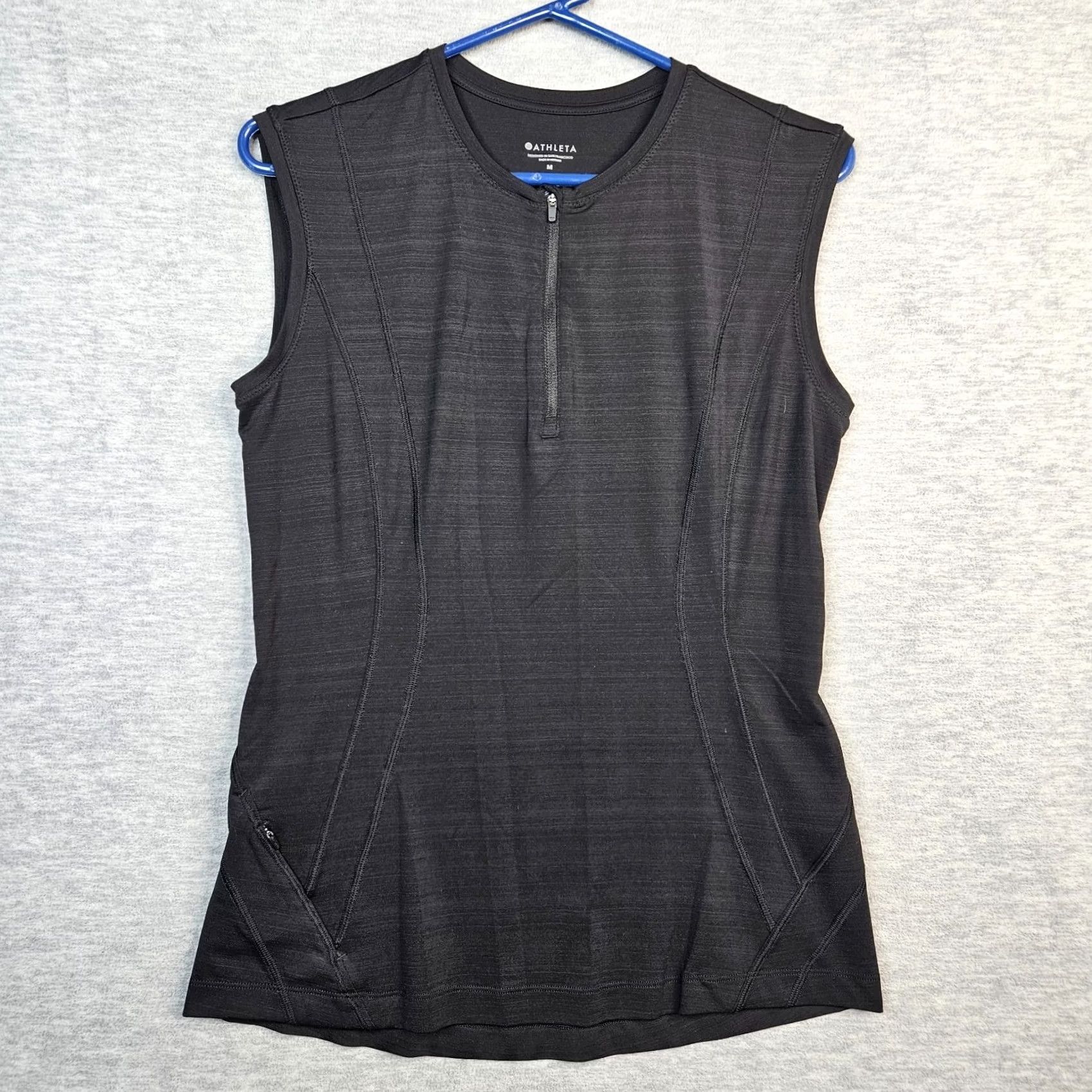 Athleta Athleta Women's Black Quter Zipper Sleeveless workout top M Size M / US 6-8 / IT 42-44 - 2 Thumbnail