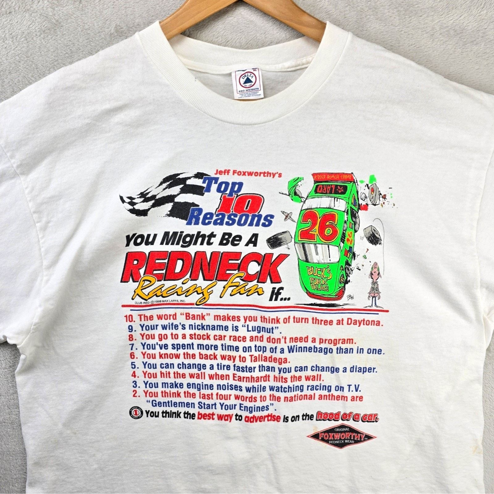 Delta Vintage Jeff Foxworthy Shirt XL Redneck Racing Fan 90s Size US XL / EU 56 / 4 - 1 Thumbnail